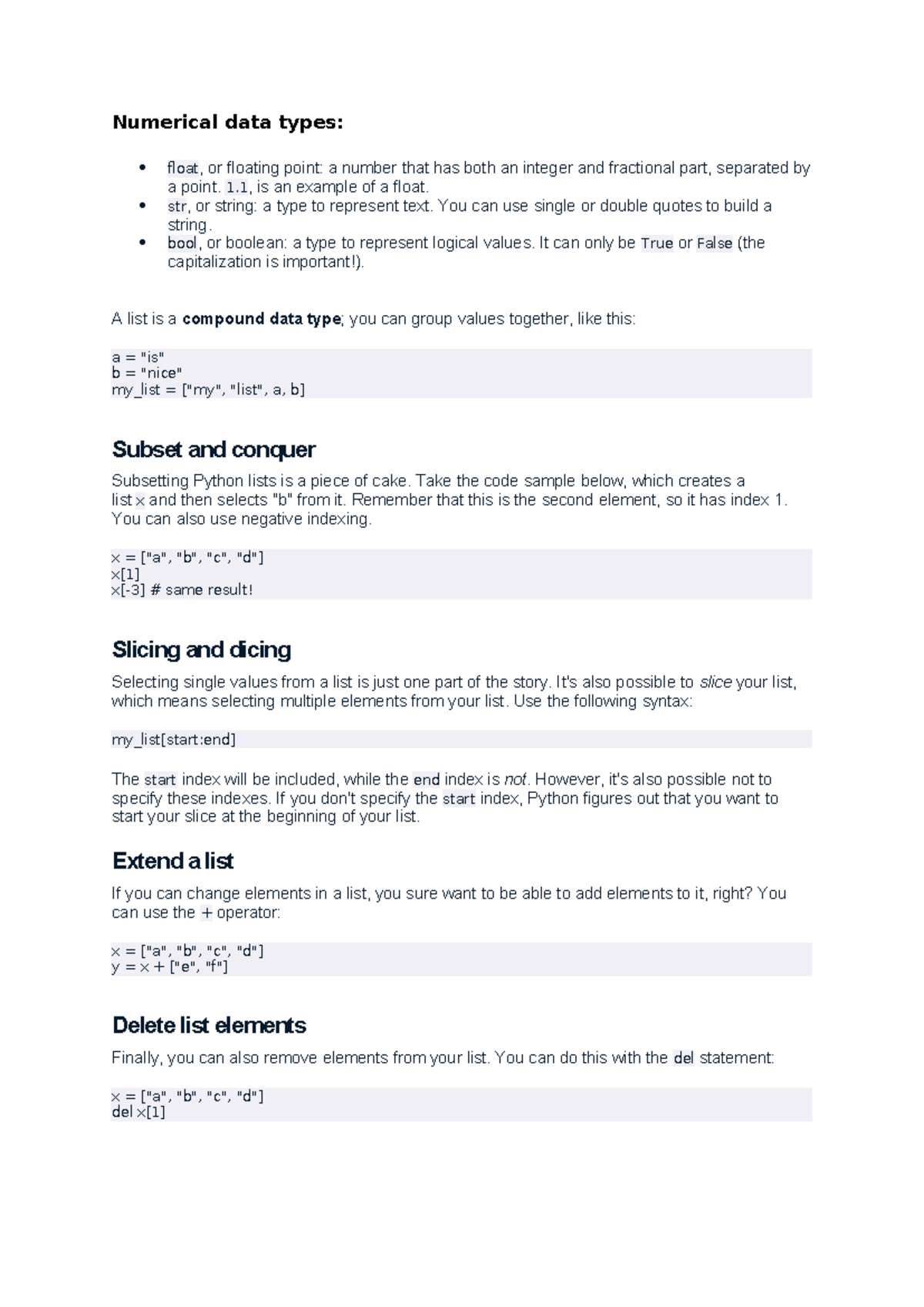 Python - Some simple syntax - Numerical data types: float, or floating ...