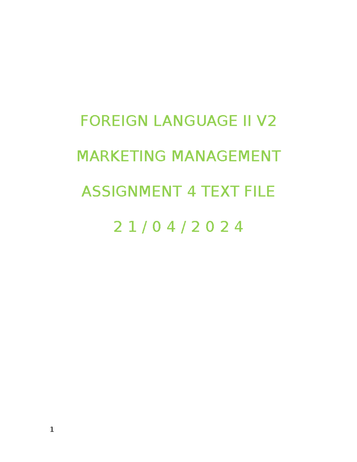 Foreign Language II V2 - Trabajo Inglés - FOREIGN LANGUAGE II V ...