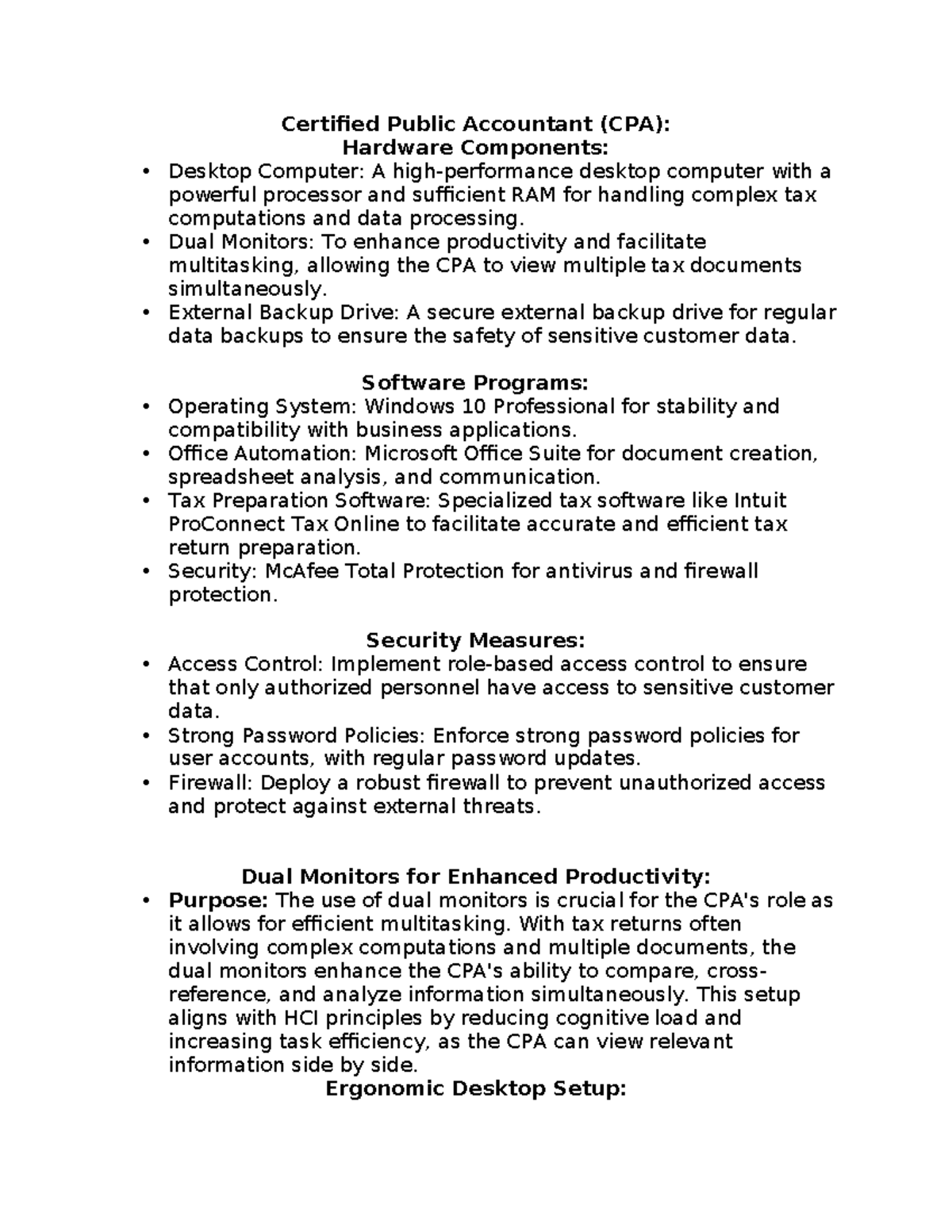 Week Five IT 200 Project Set Up Notes Certified Public Accountant