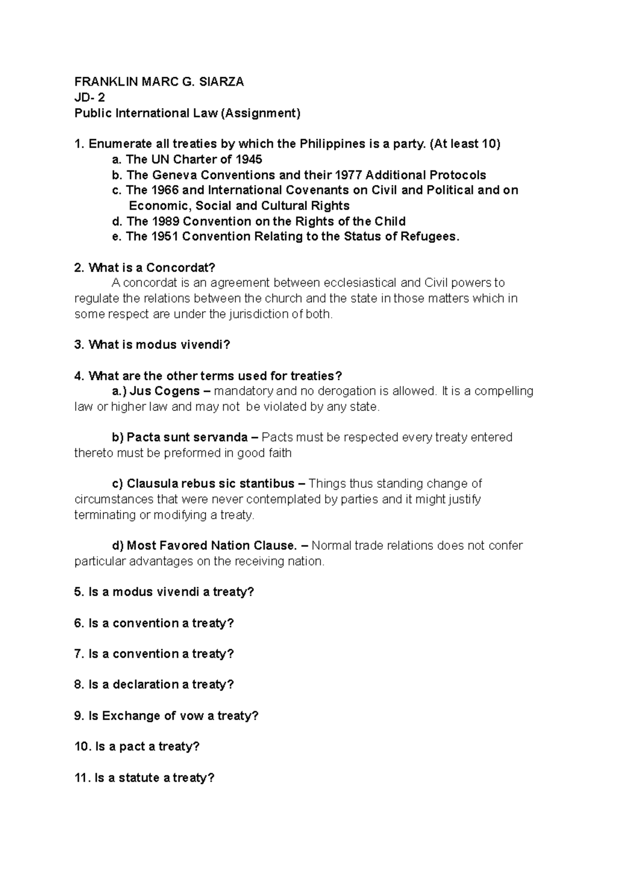 PIL Assignment 2 - Notes - FRANKLIN MARC G. SIARZA JD- 2 Public ...
