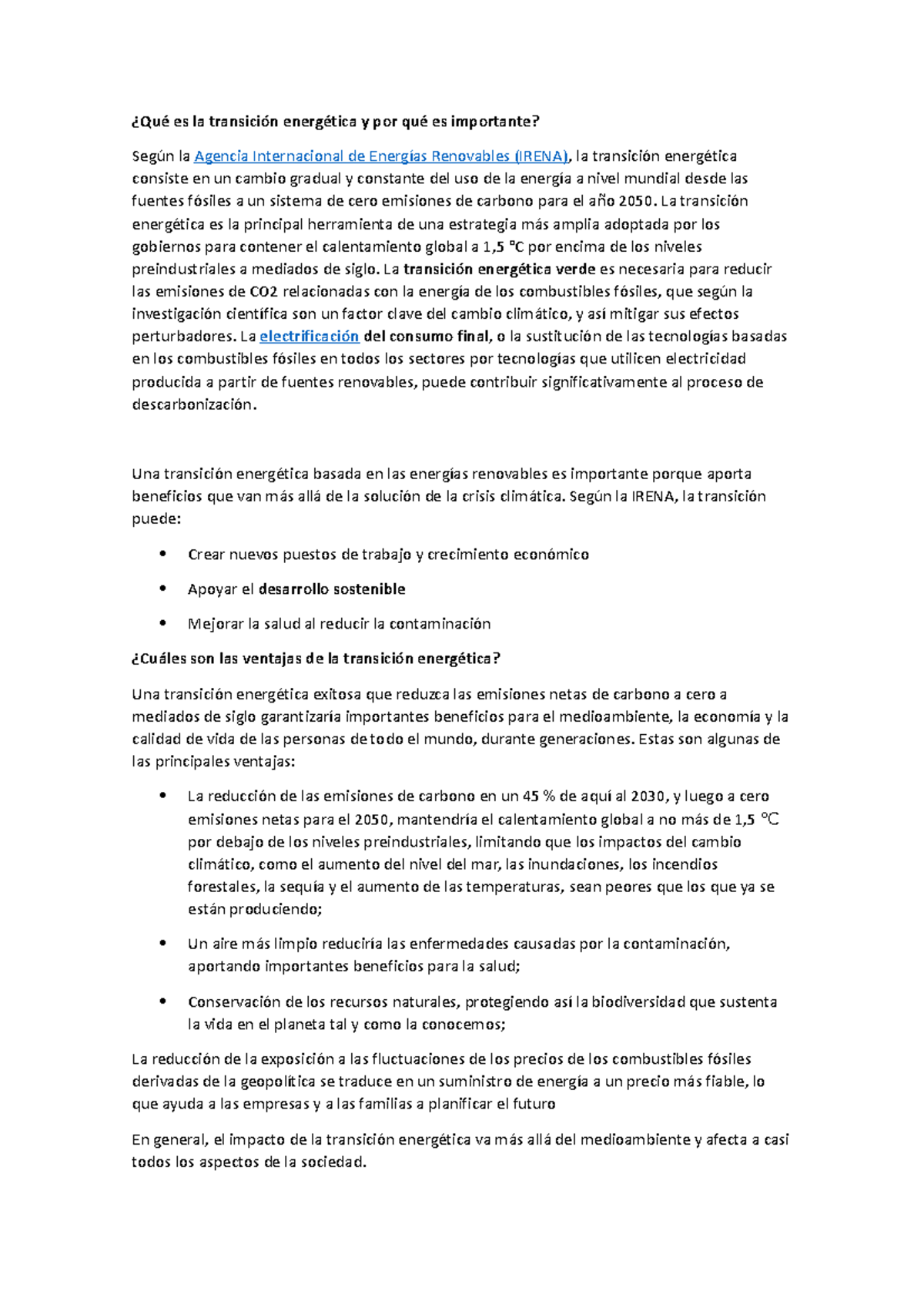 Qué es la transición energética y por qué es importante - ¿Qué es la ...