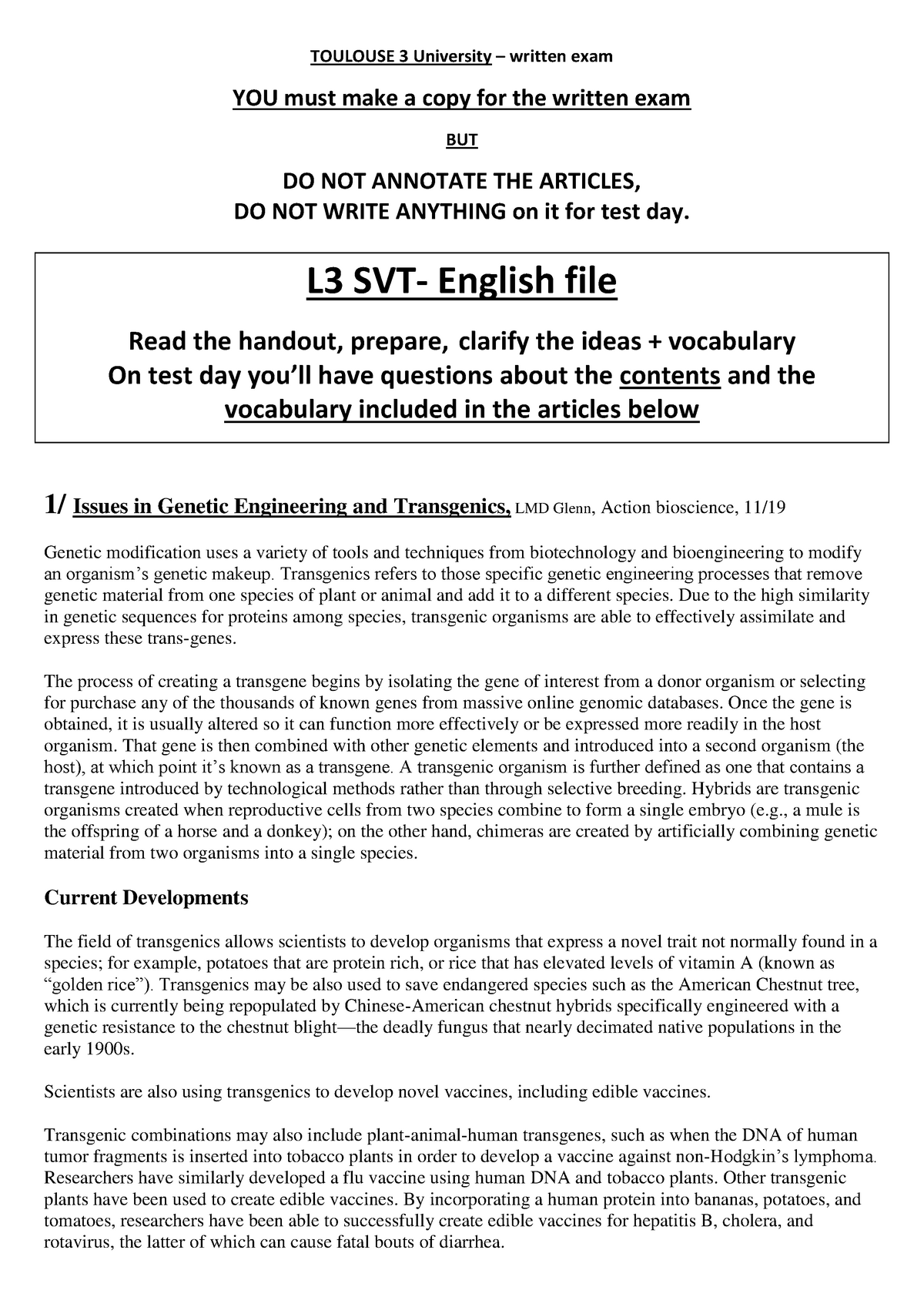 SVT English file - article scientifique TOULOUSE University