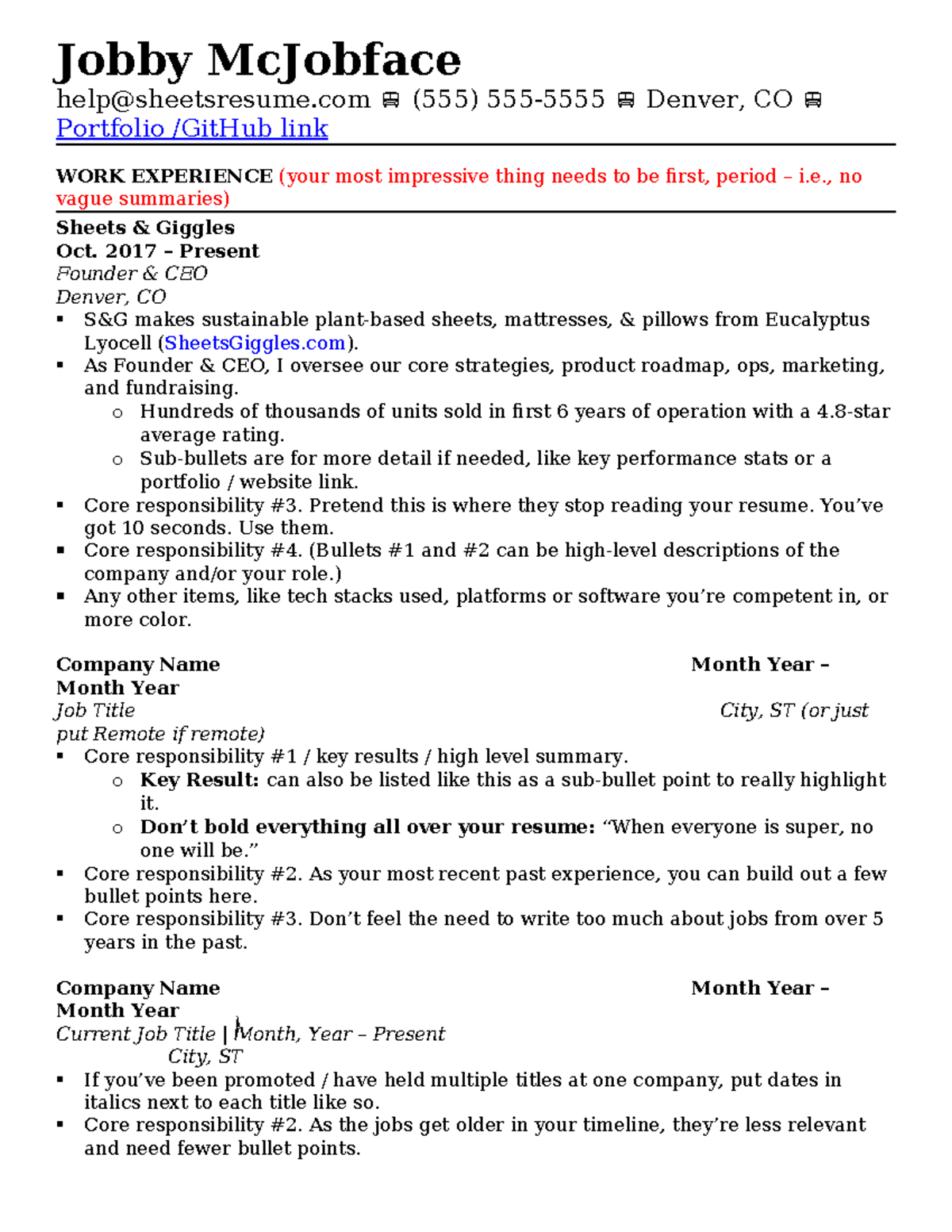 Sheets Giggles Resume Template - Thumb 1200 1553 