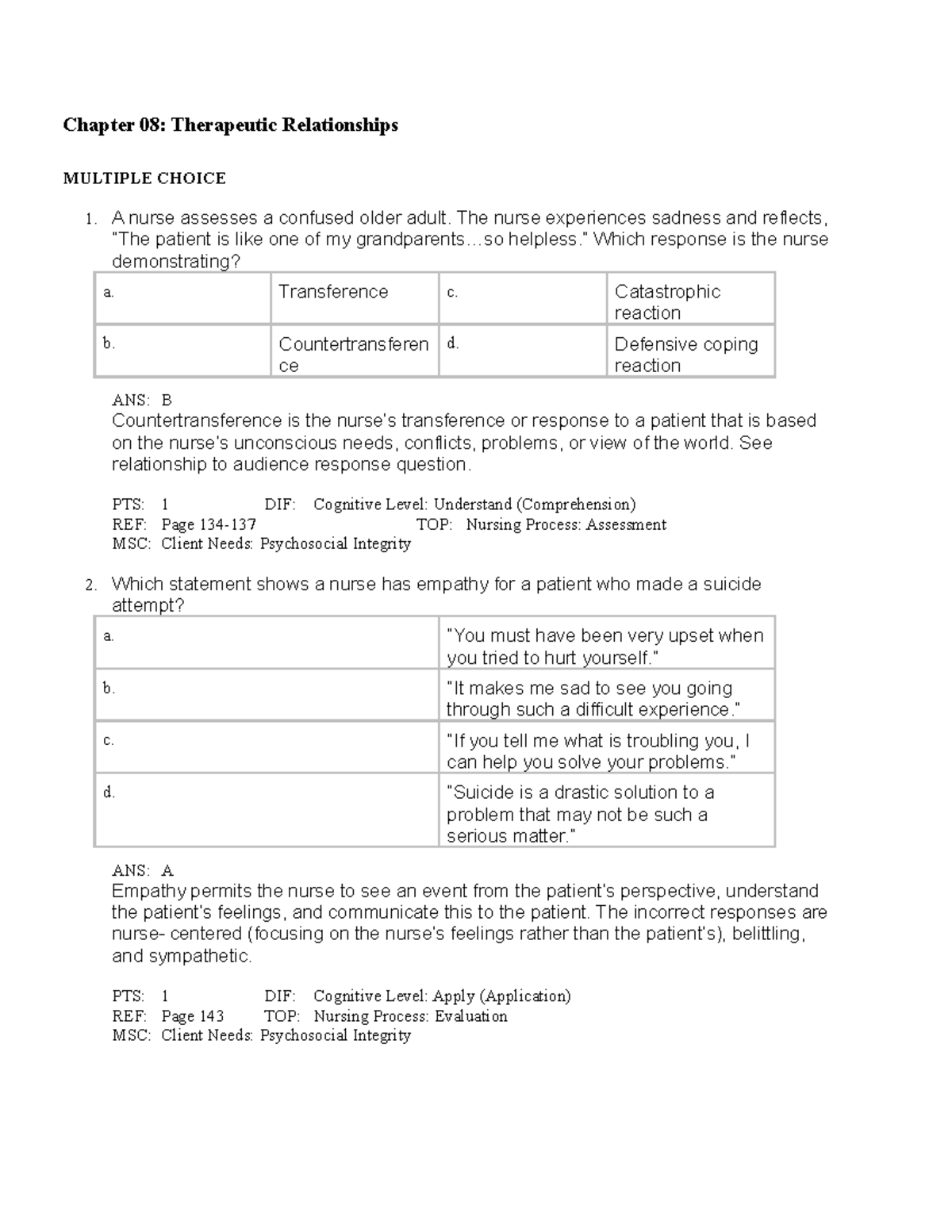 Therapeutic Relationships - Chapter 08: Therapeutic Relationships ...