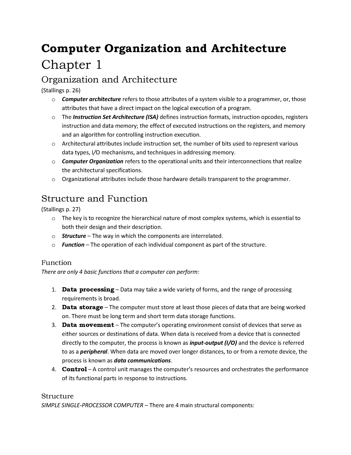 Computer Organization & Architecture - Computer Organization and ...