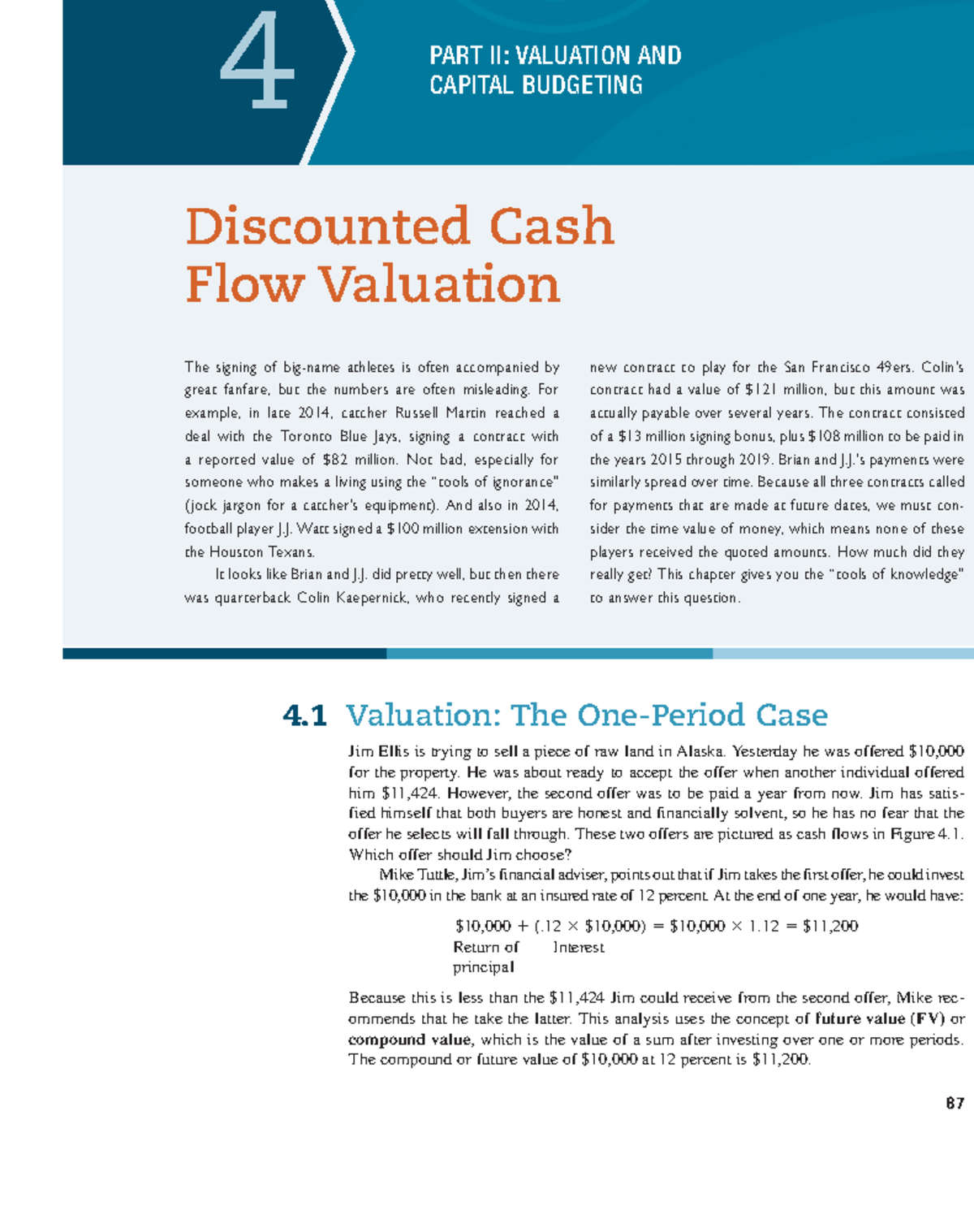 Corporate Finance Chapter 4 - 4 PART II: VALUATION AND CAPITAL ...