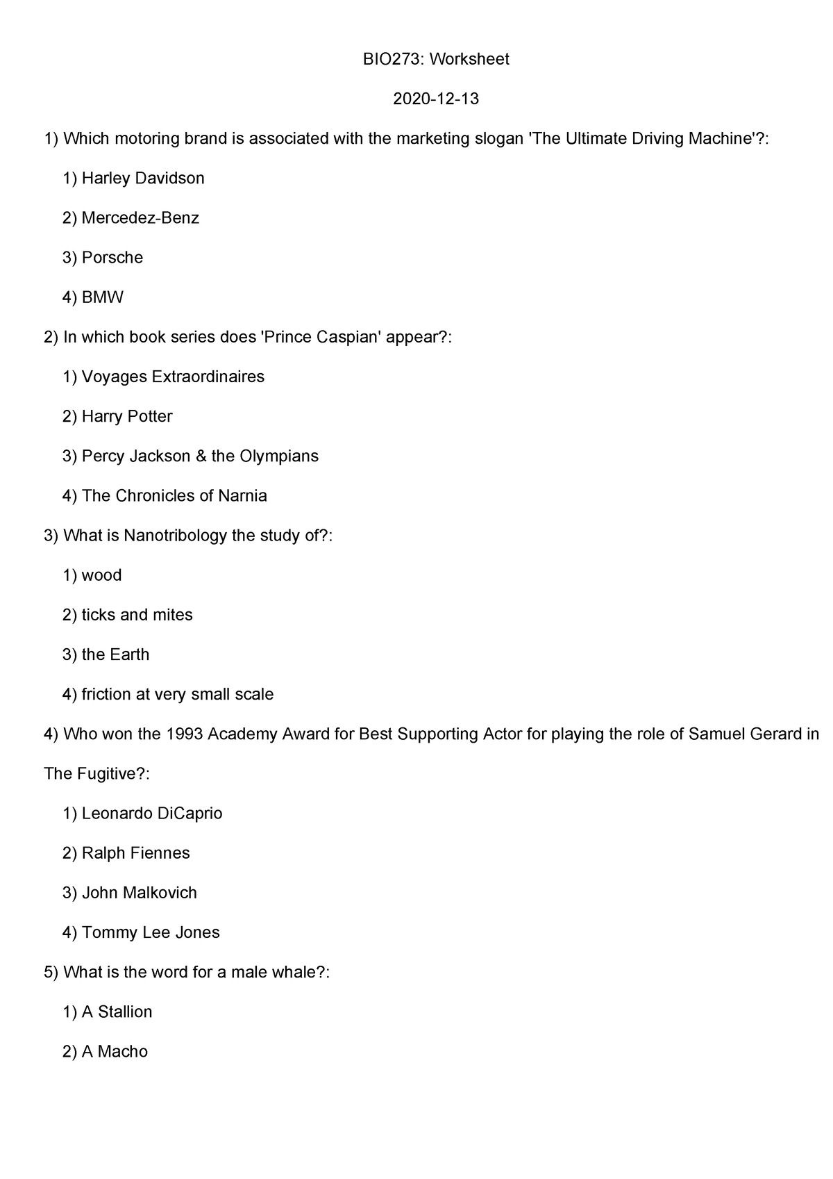 bio 277 unit 3 homework