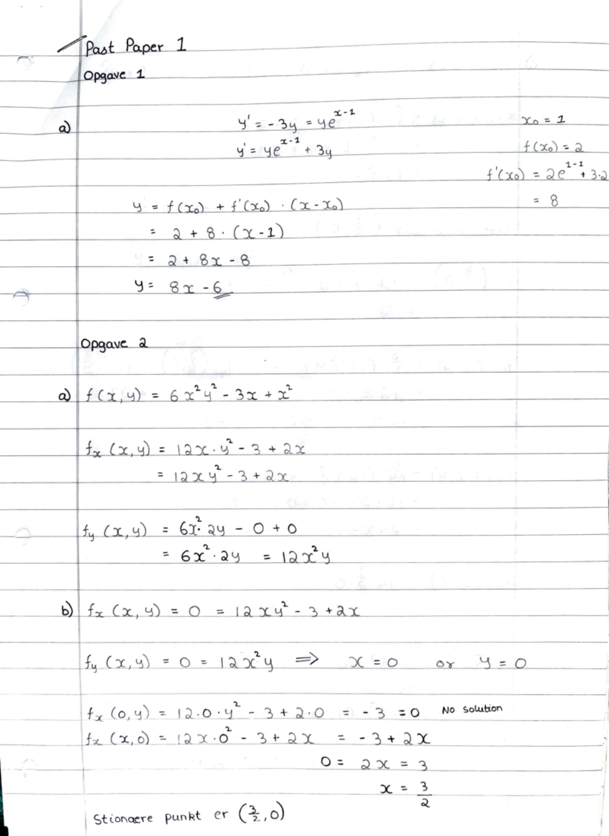 Prøvesæt 1 answers - Introduktion til funktioner i to variable 2 ordens ...