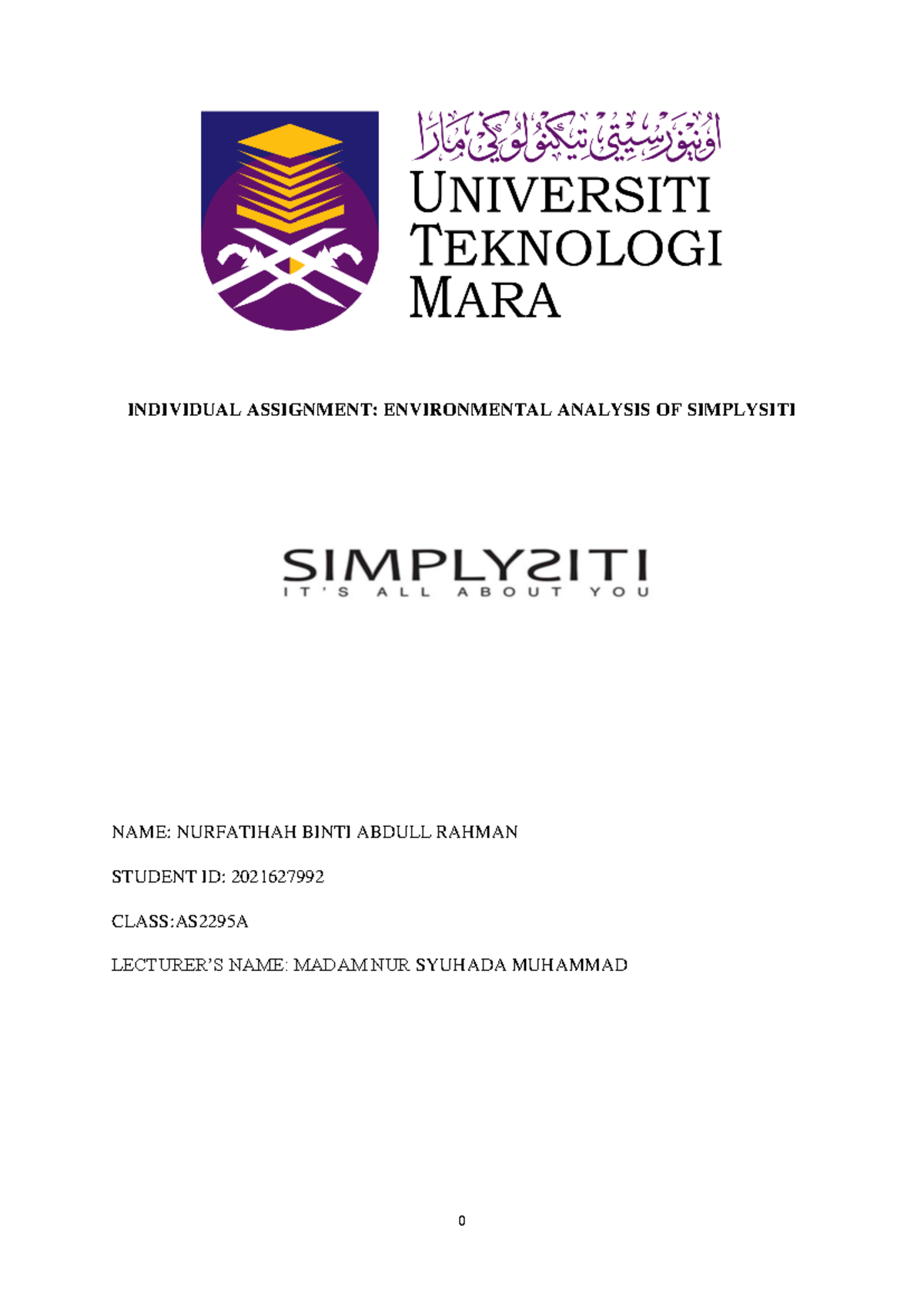 MKT558 Assignment - goodluck - INDIVIDUAL ASSIGNMENT: ENVIRONMENTAL ...
