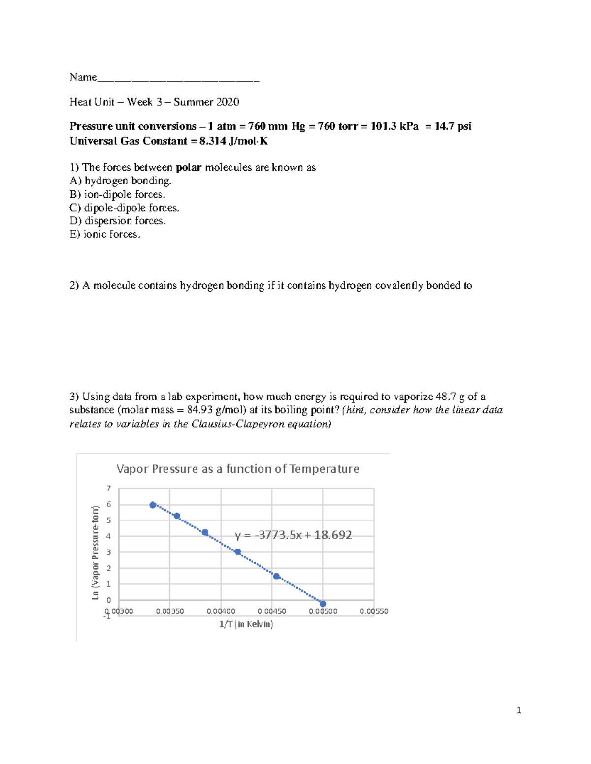 Exam IMF and Heat Students v2-1 - Name____________________________ Heat ...