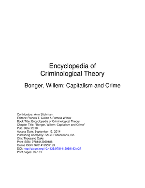 bonger criminology