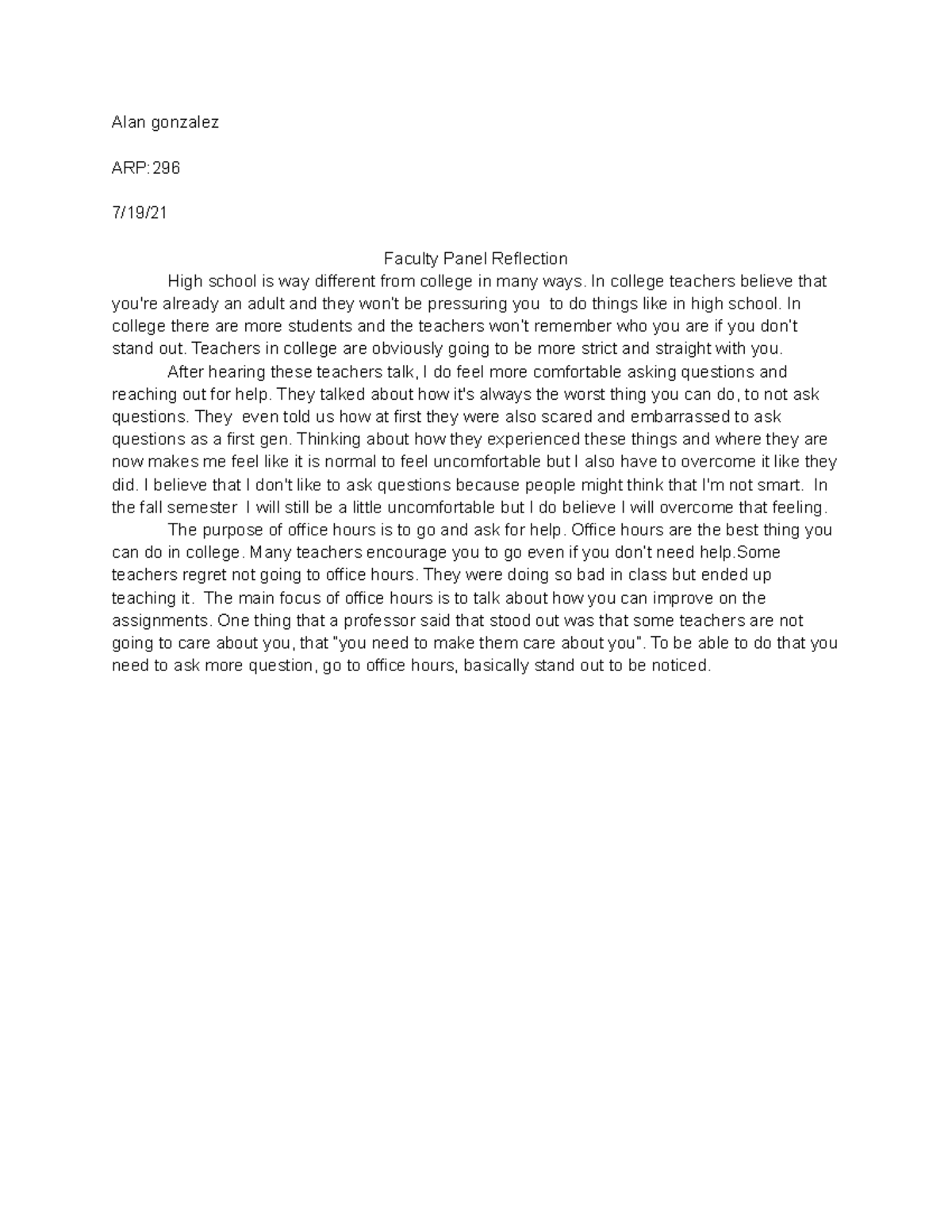 faculty essay