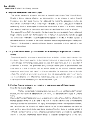 Financial Management M3 Lesson 3 Activity - USeP - Studocu