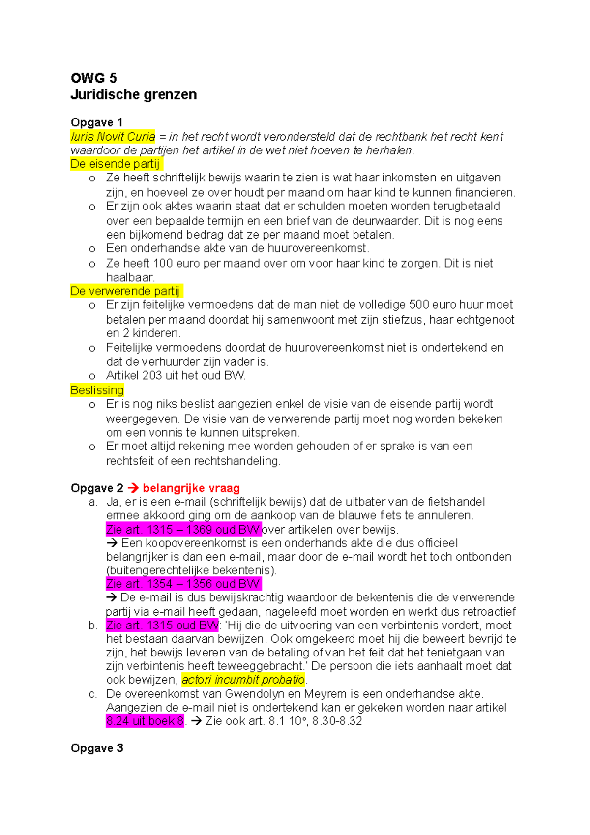 OWG 5 Juridische Grenzen Aan De Rechtstoepassing - OWG 5 Juridische ...