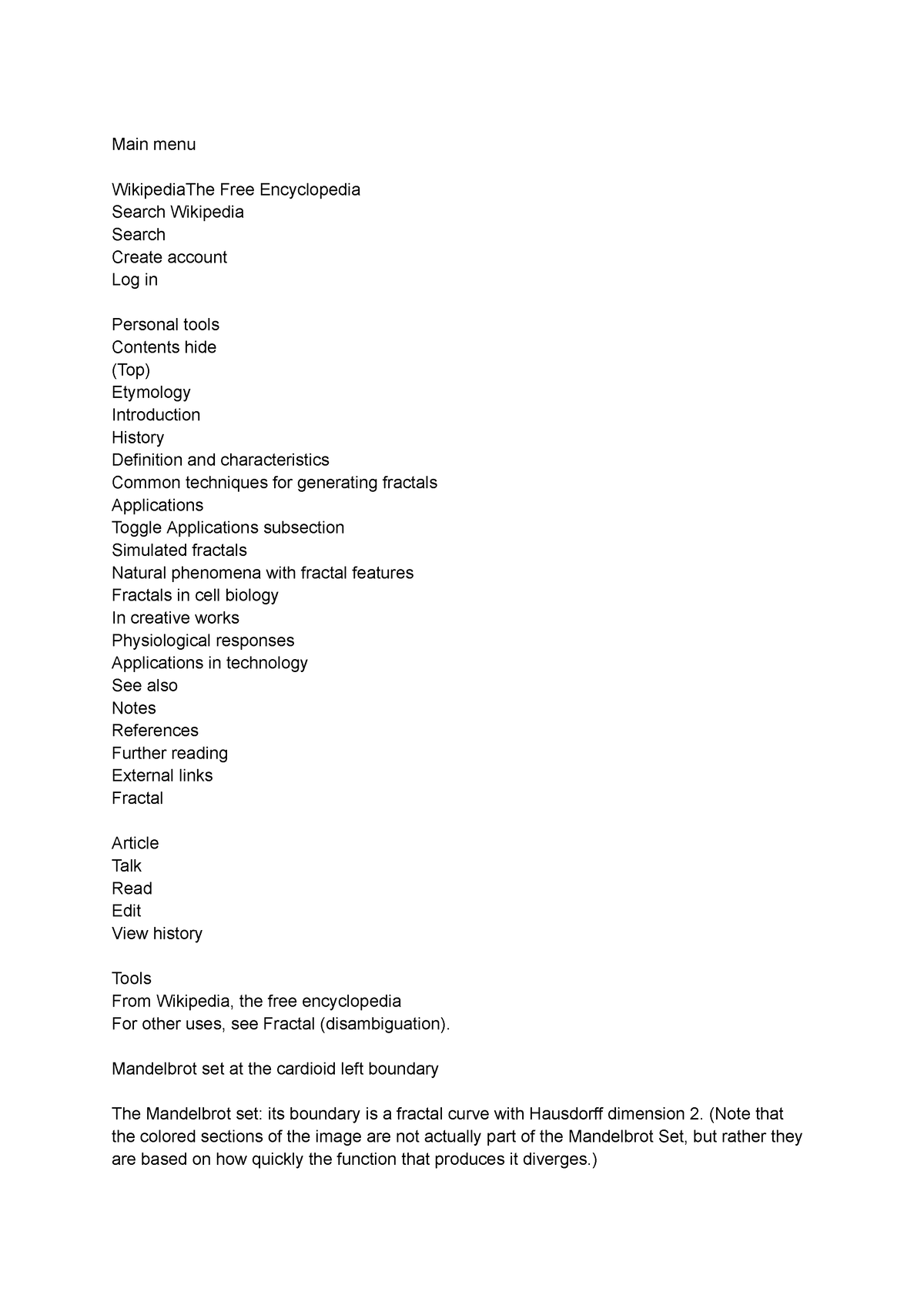 Fractals - Copy - Main menu WikipediaThe Free Encyclopedia Search ...