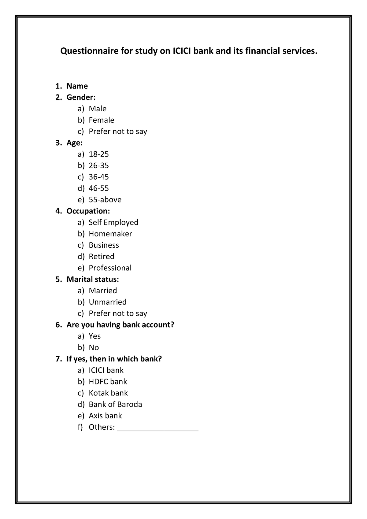 essay test in icici bank