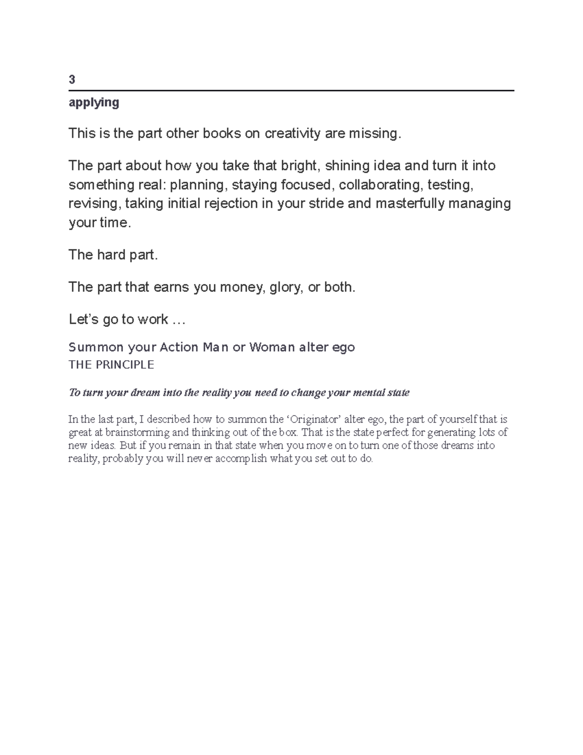3.7 creativity now 2nd edition - 3 applying This is the part other ...