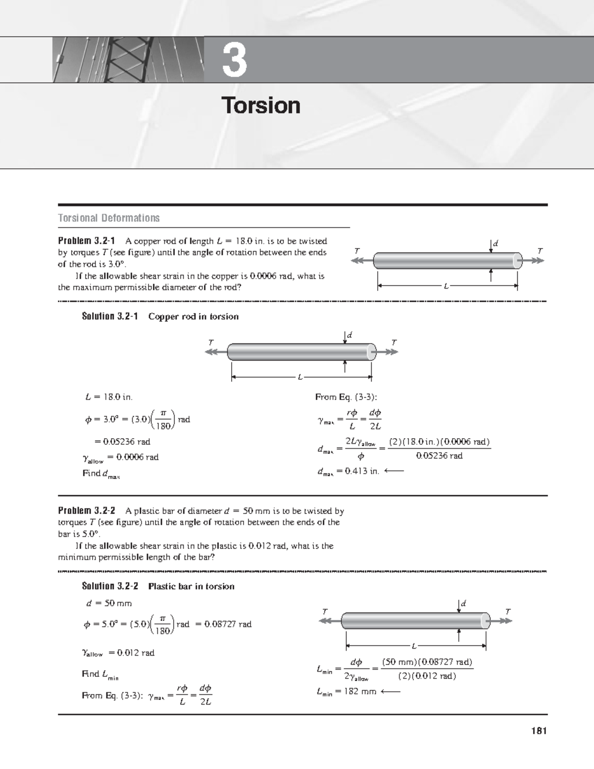 Mechanics Of Materials Chap 03-01 9th Edition Solutions - 181 Torsional ...