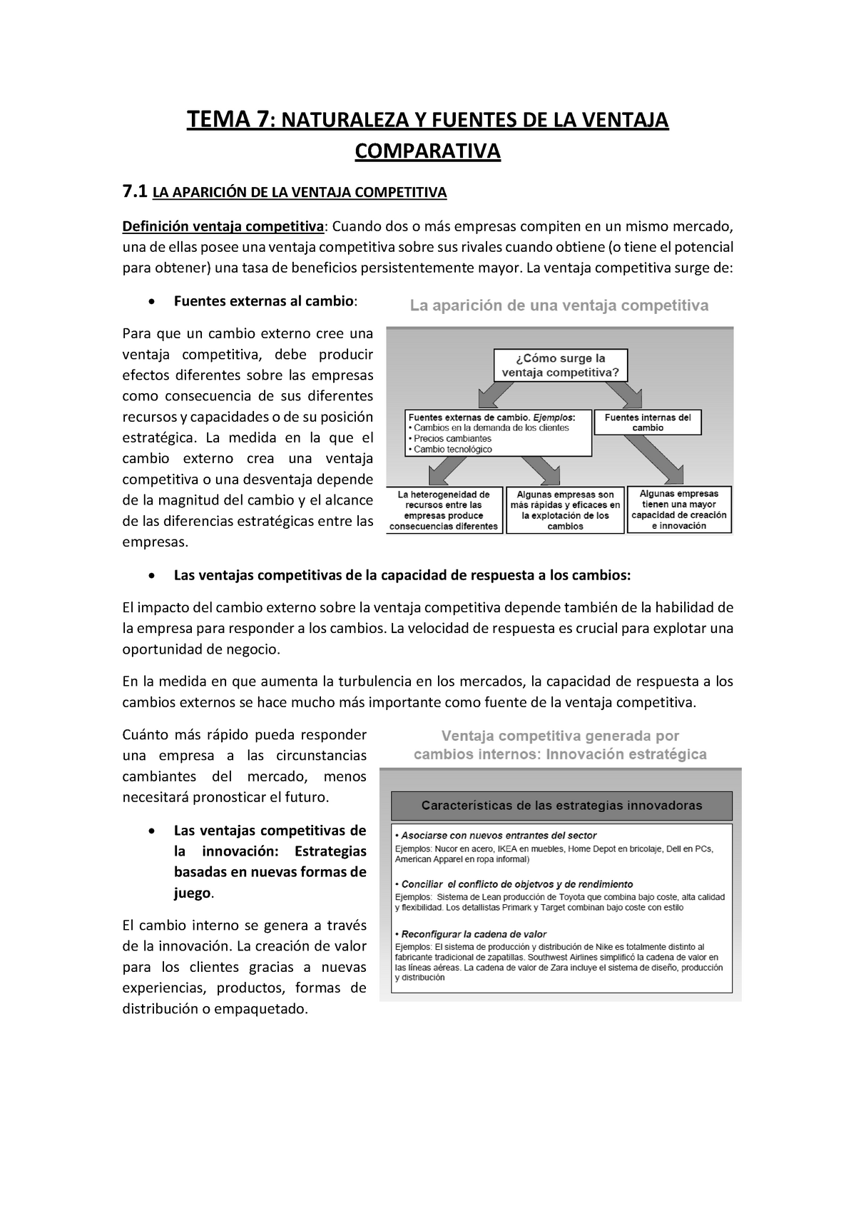 Resumen Tema 7 Libro Grant - TEMA 7: NATURALEZA Y FUENTES DE LA VENTAJA  COMPARATIVA 7 LA DE LA - Studocu