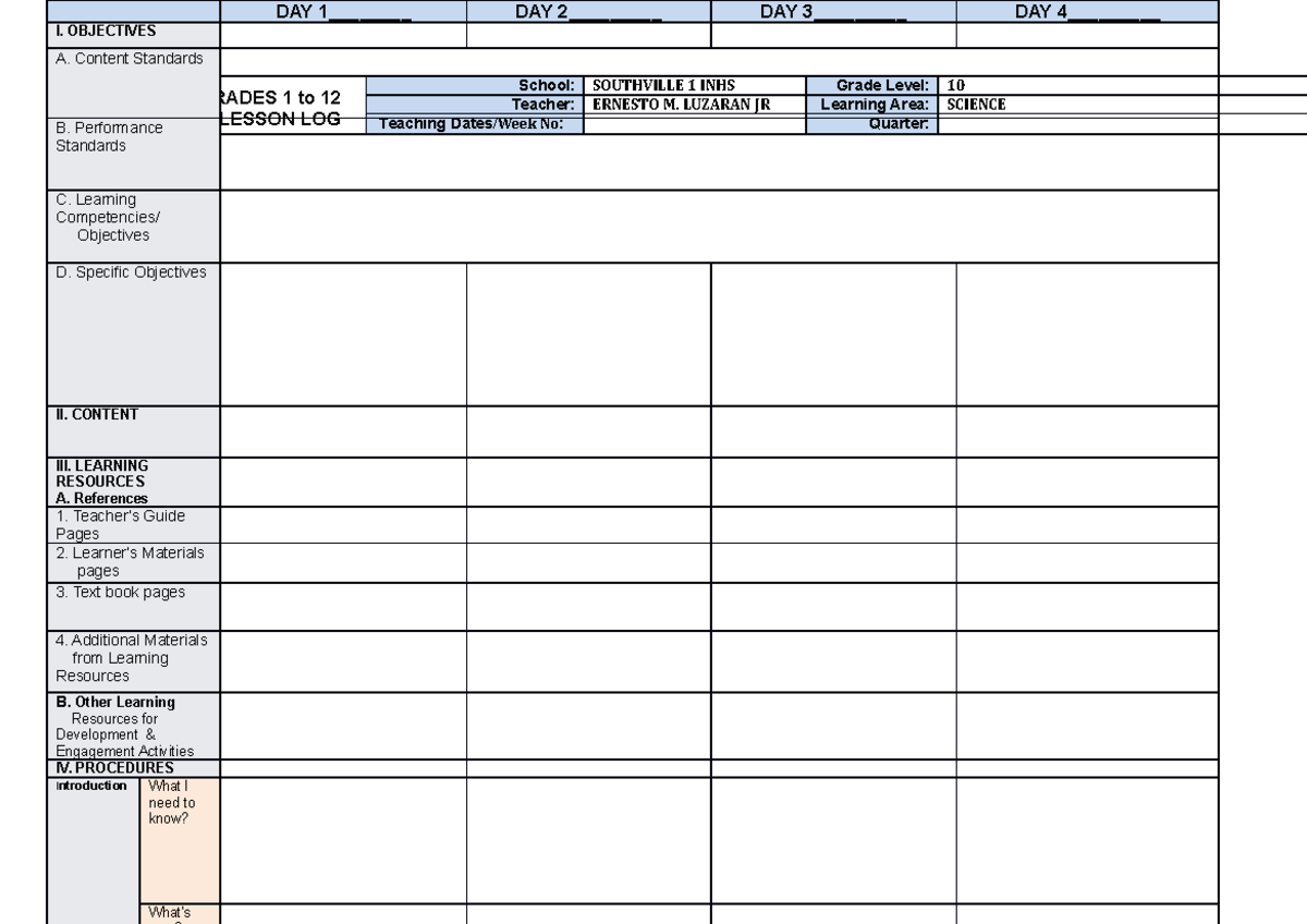 DLL- Template 2023 - READING - GRADES 1 to 12 DAILY LESSON LOG School ...