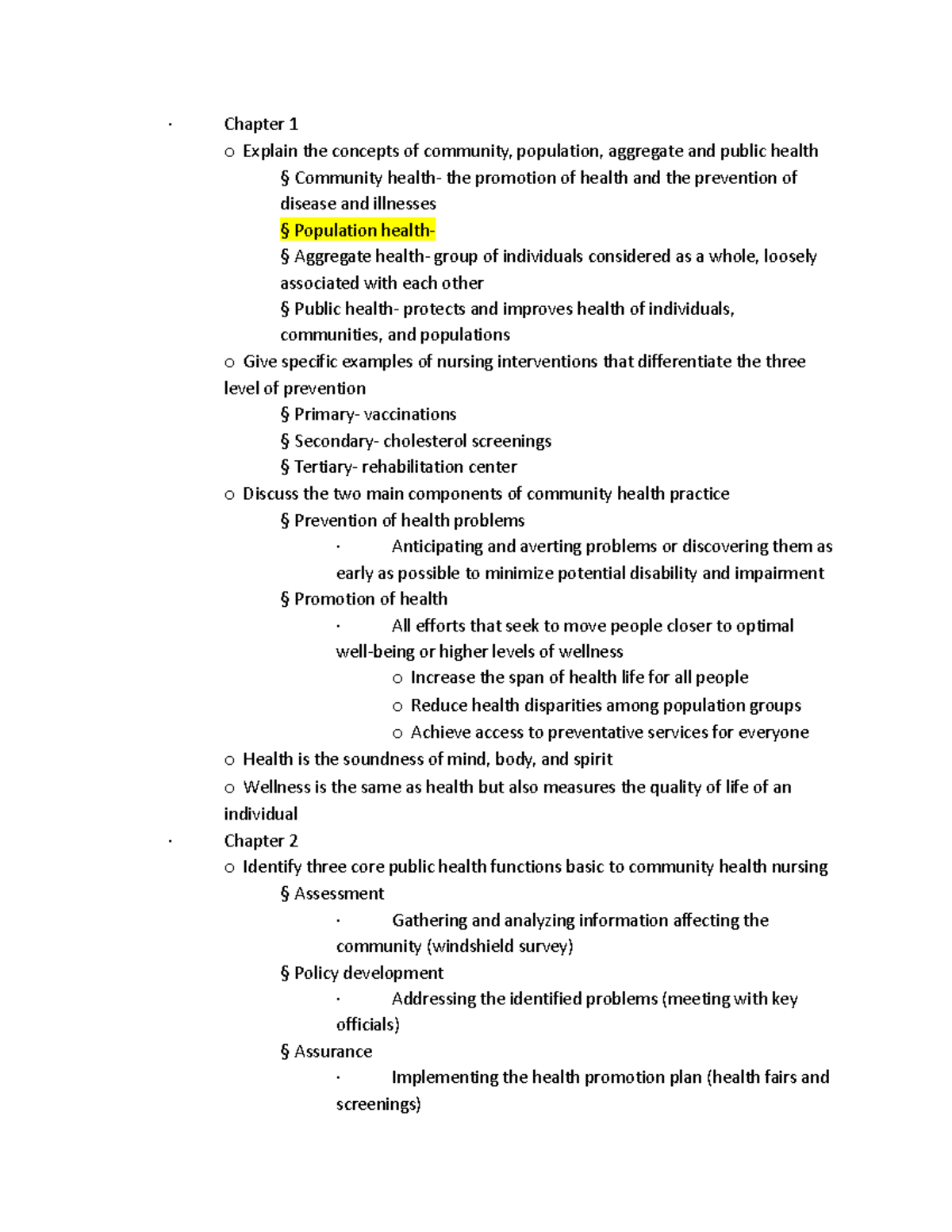 Exam 1 Study Guide Community - · Chapter 1 O Explain The Concepts Of ...