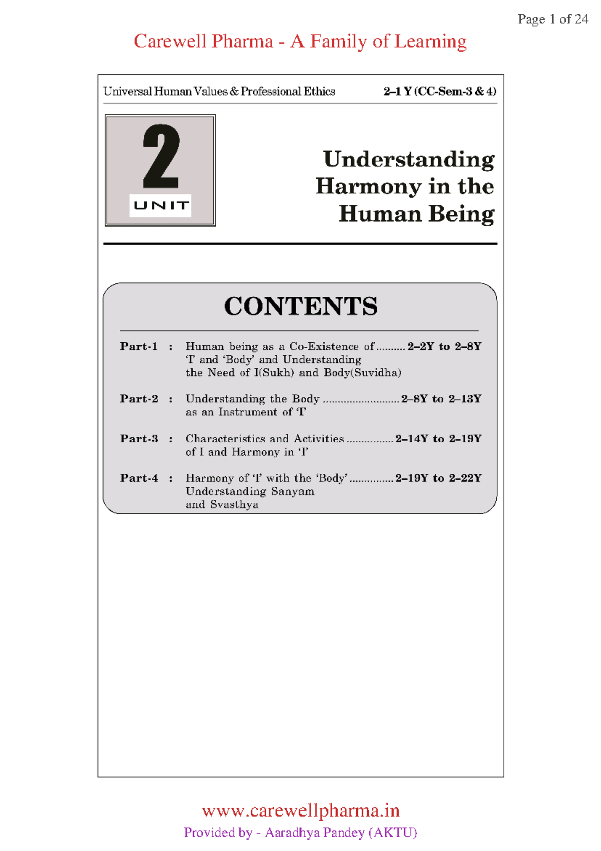 Unit 2 Universal Human Values & Ethics - Universal Human Values ...