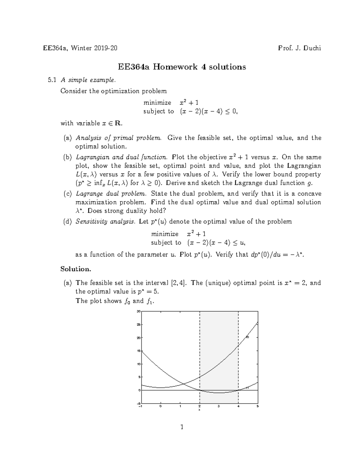 ee364a homework 8 solutions