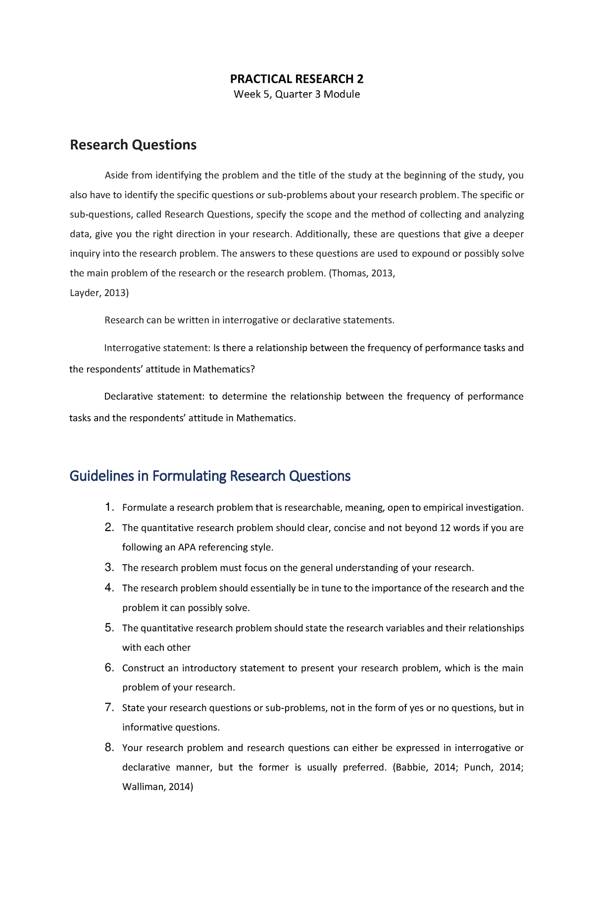 Q3 Week5 Practical Research 2 - PRACTICAL RESEARCH 2 Week 5 , Quarter 3 ...