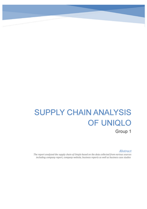 Supply Chain Network of Fast Retailing CoUNIQLO  PDF