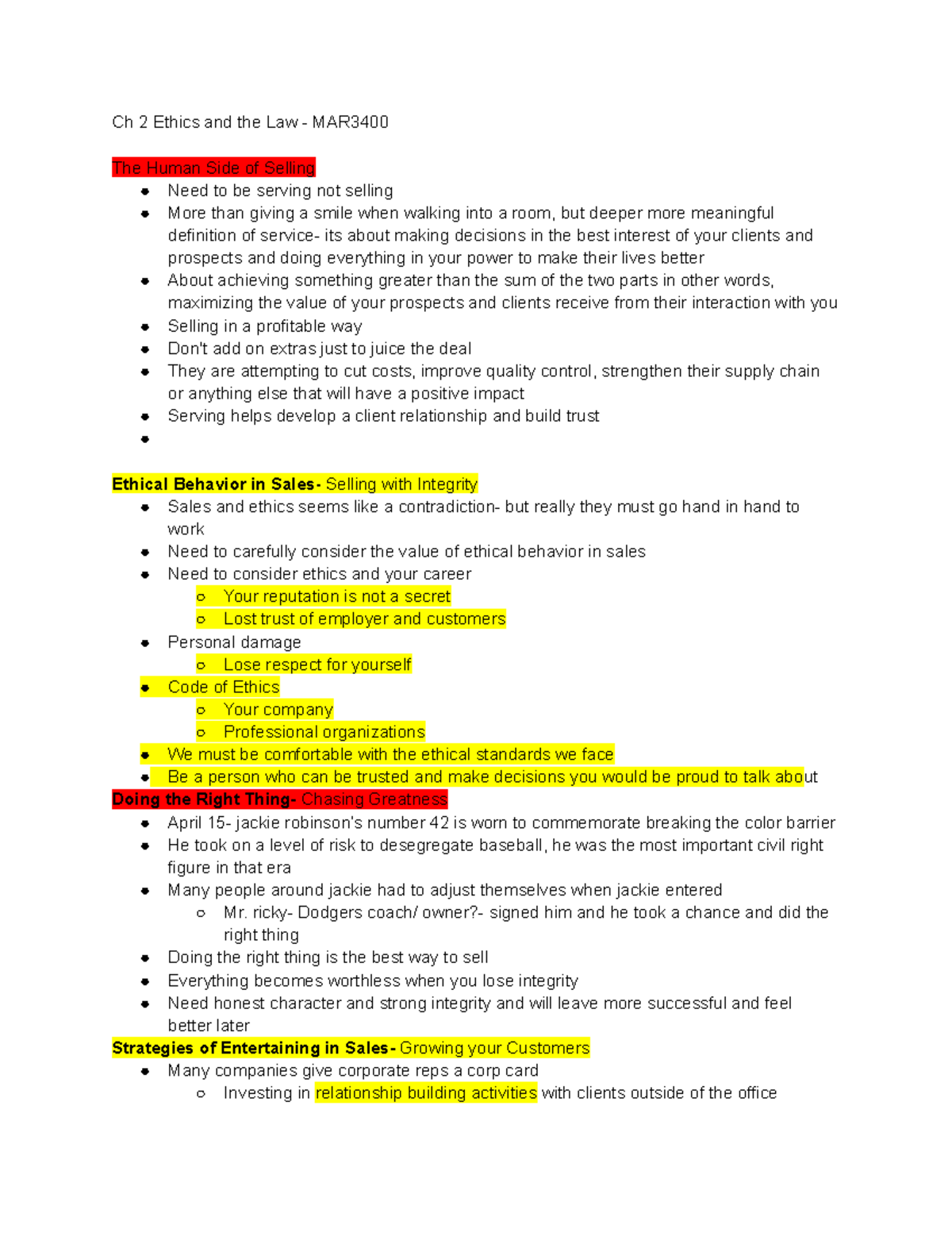 Ch 2 Ethics and the Law - Lecture notes 2 - Ch 2 Ethics and the Law ...