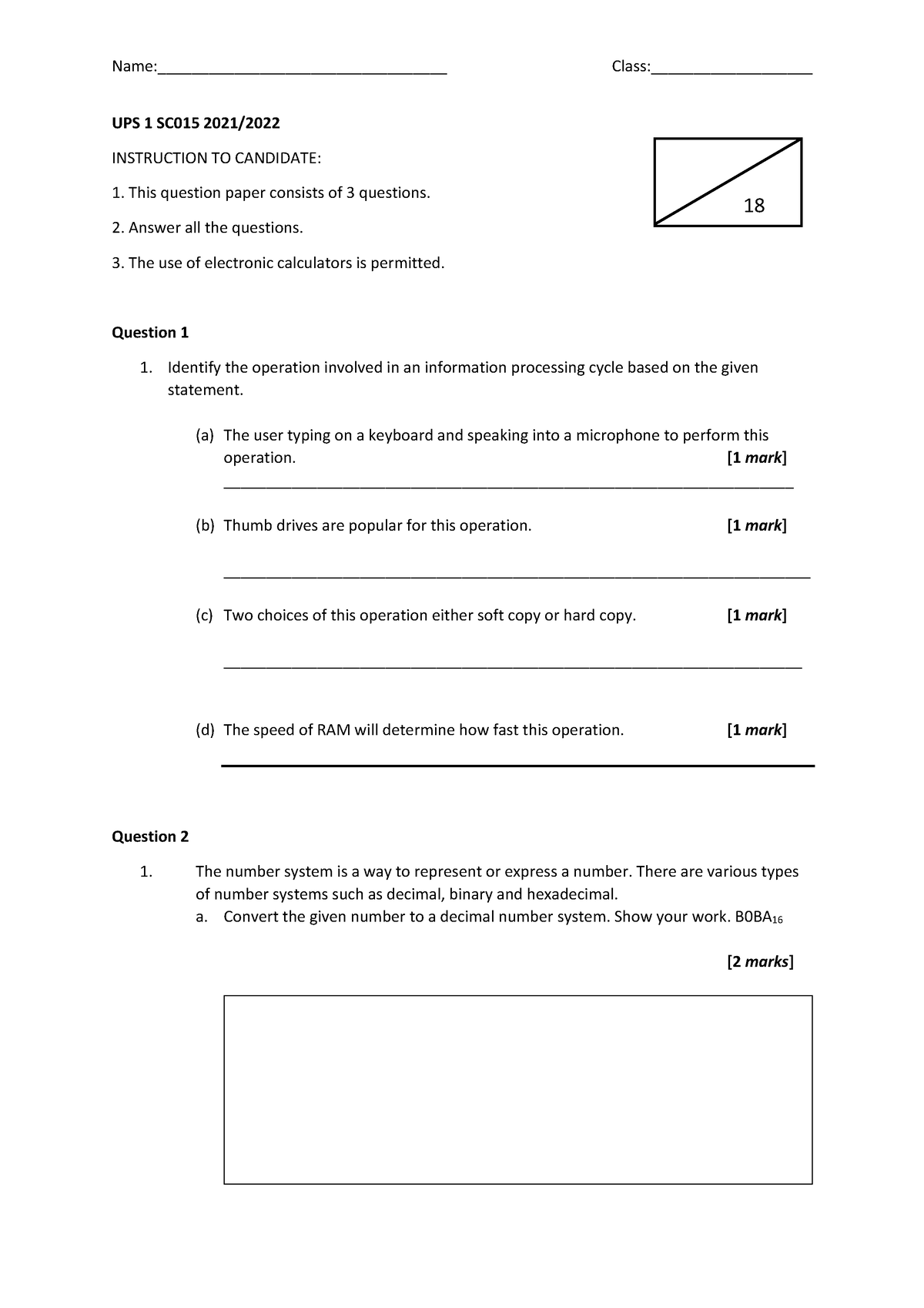 written assignment sc015