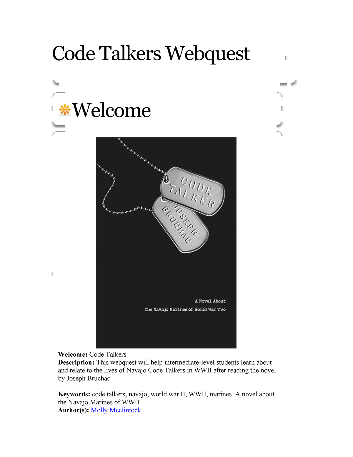 Code Talkers Webquest - It Is Very Clear And Done - Code Talkers ...