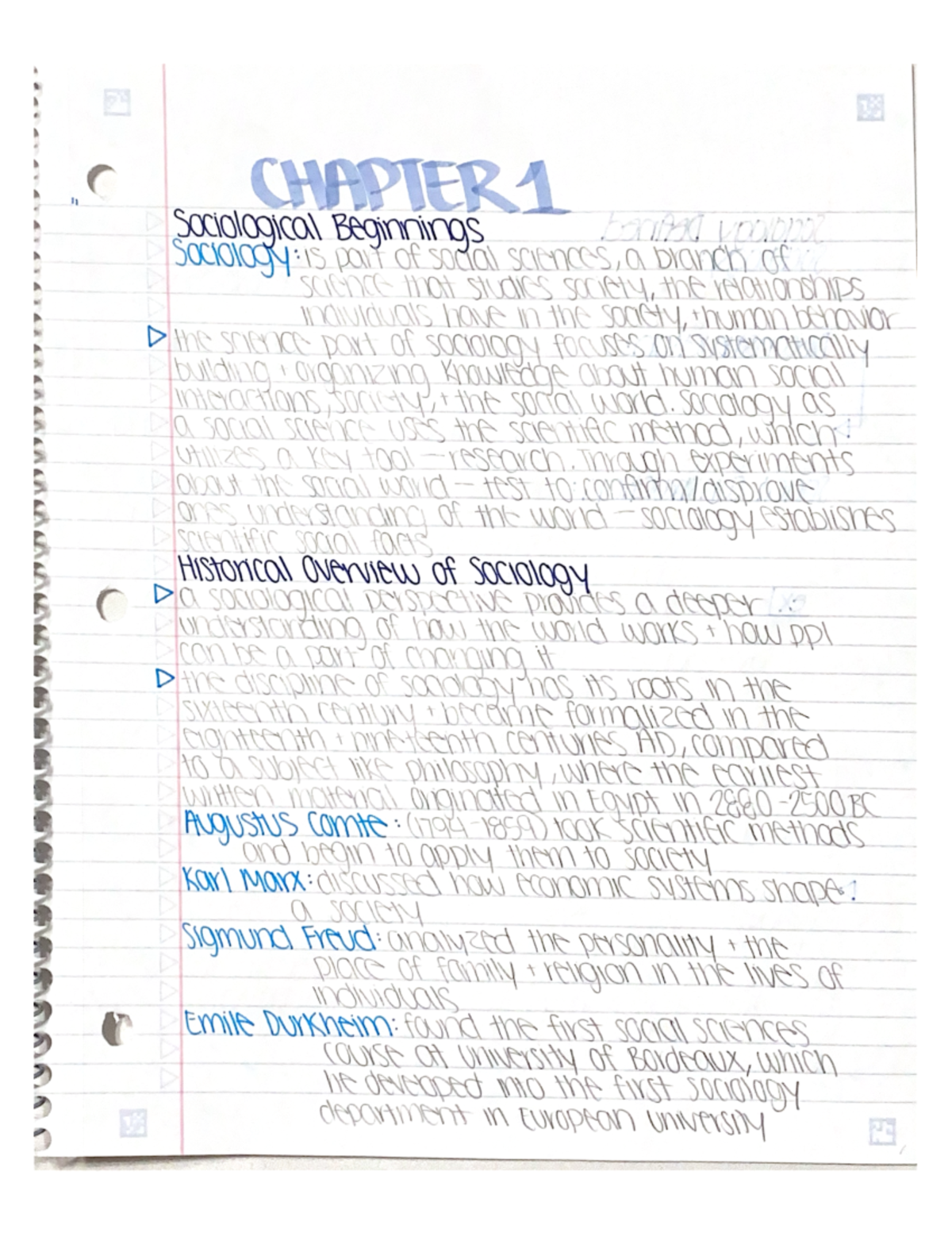 Chapter 1 Notes - 1: CHAPTER1 Sociological Beginnings barrast Sociology ...