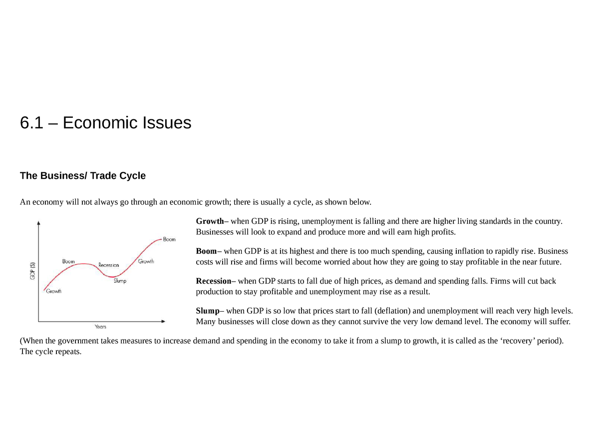 6 1 Economic Issues Etst IGCSE AID 6 Economic Issues The 