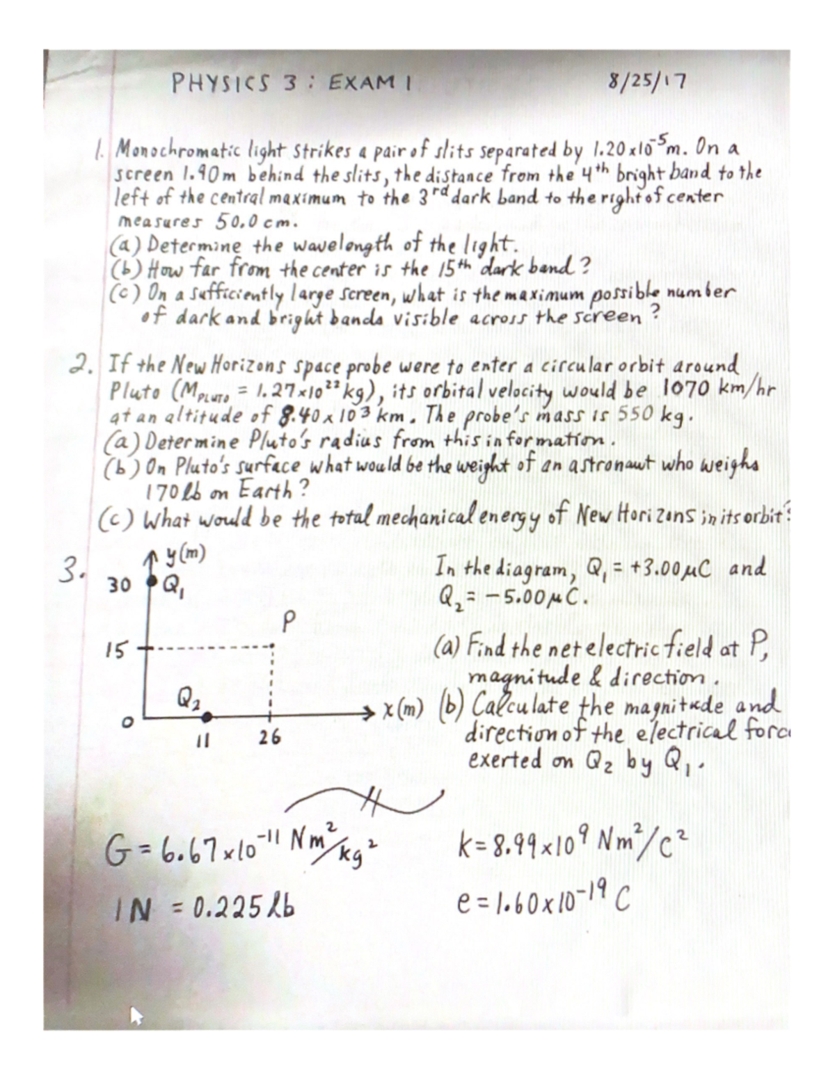 Physics 3 EXAM 1 A - Test 2 - PHY300 - Studocu