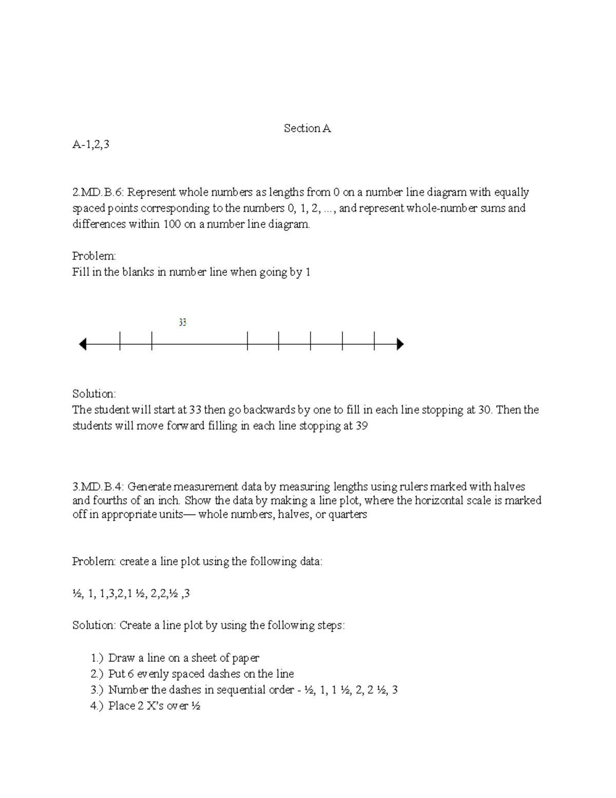 Data and Statistics - Task 1 - Section A A-1,2, 2.MD.B: Represent whole ...