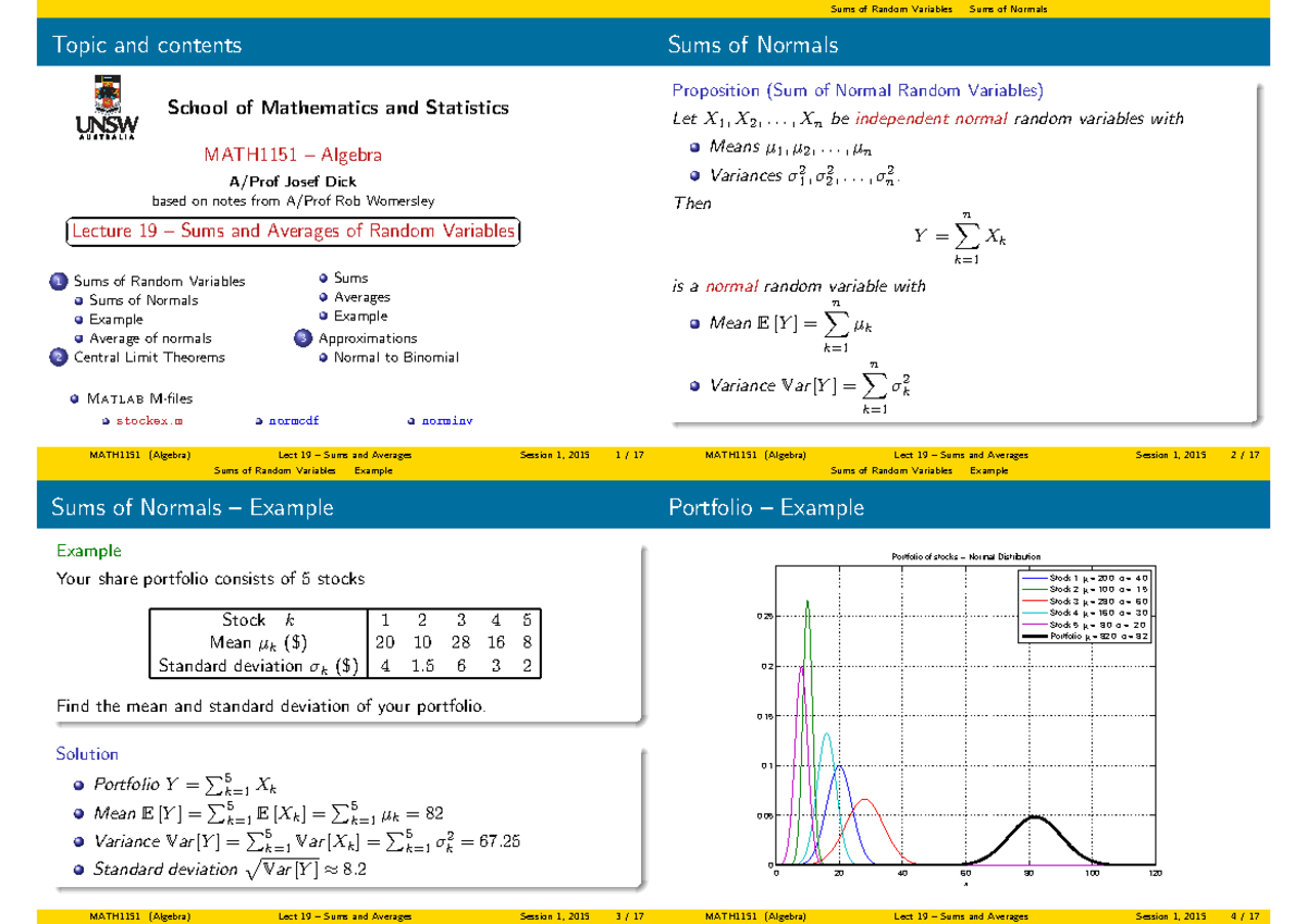 Lecture 19 - MATLAB - Topic and contents School of Mathematics and ...