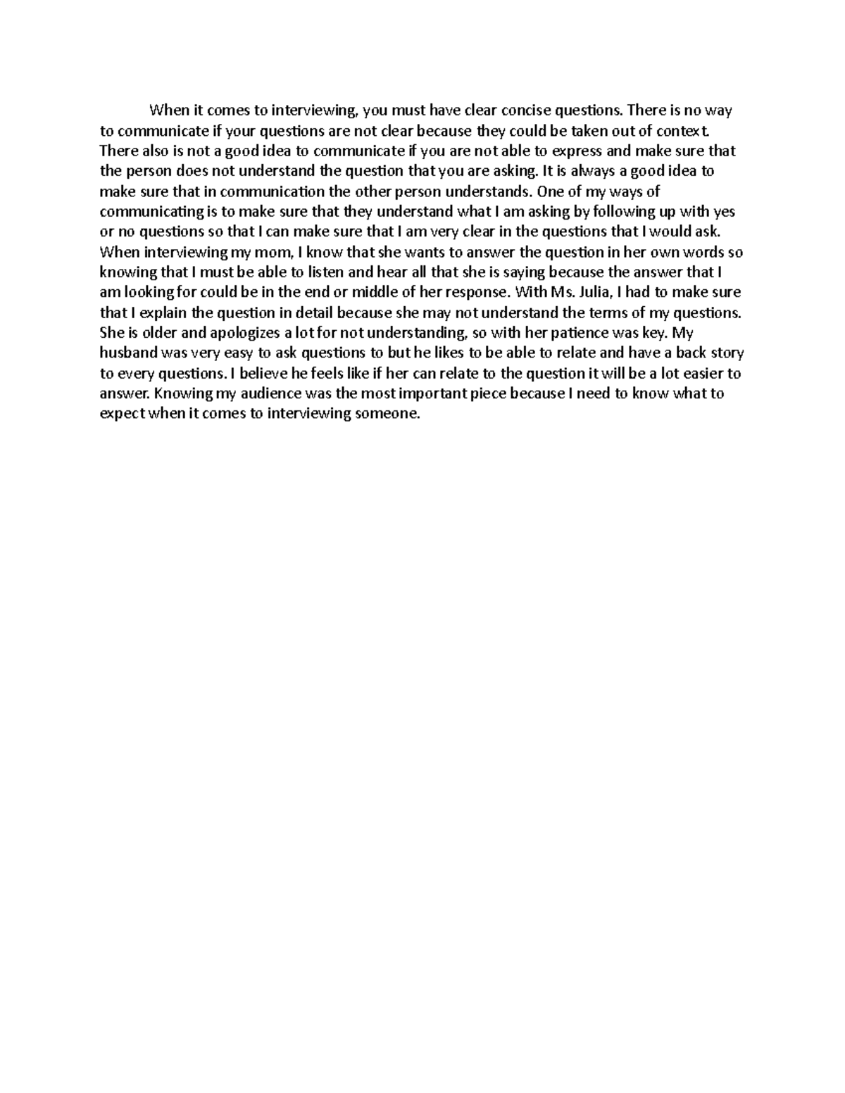 Communication Post Work - When it comes to interviewing, you must have ...