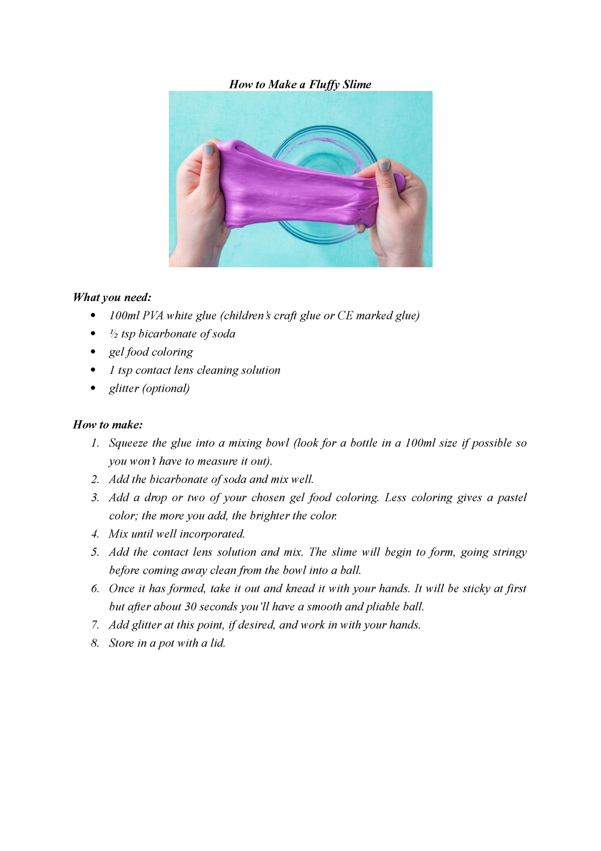 How To Make Fluffy Slime - Glitter, Inc.