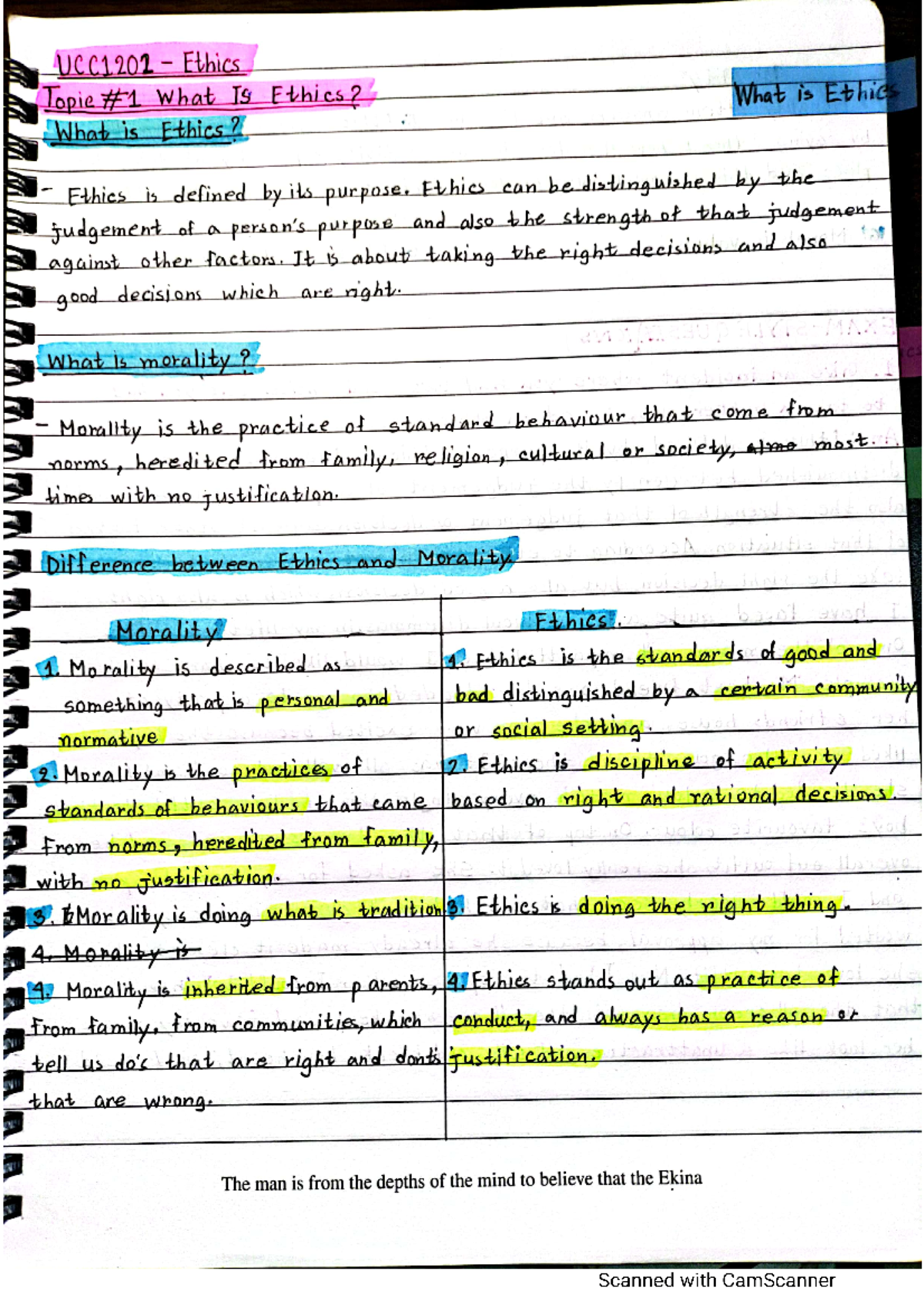Ethics Midterm Notes - Basics Of Ethics and Fundamentals - Electronic ...