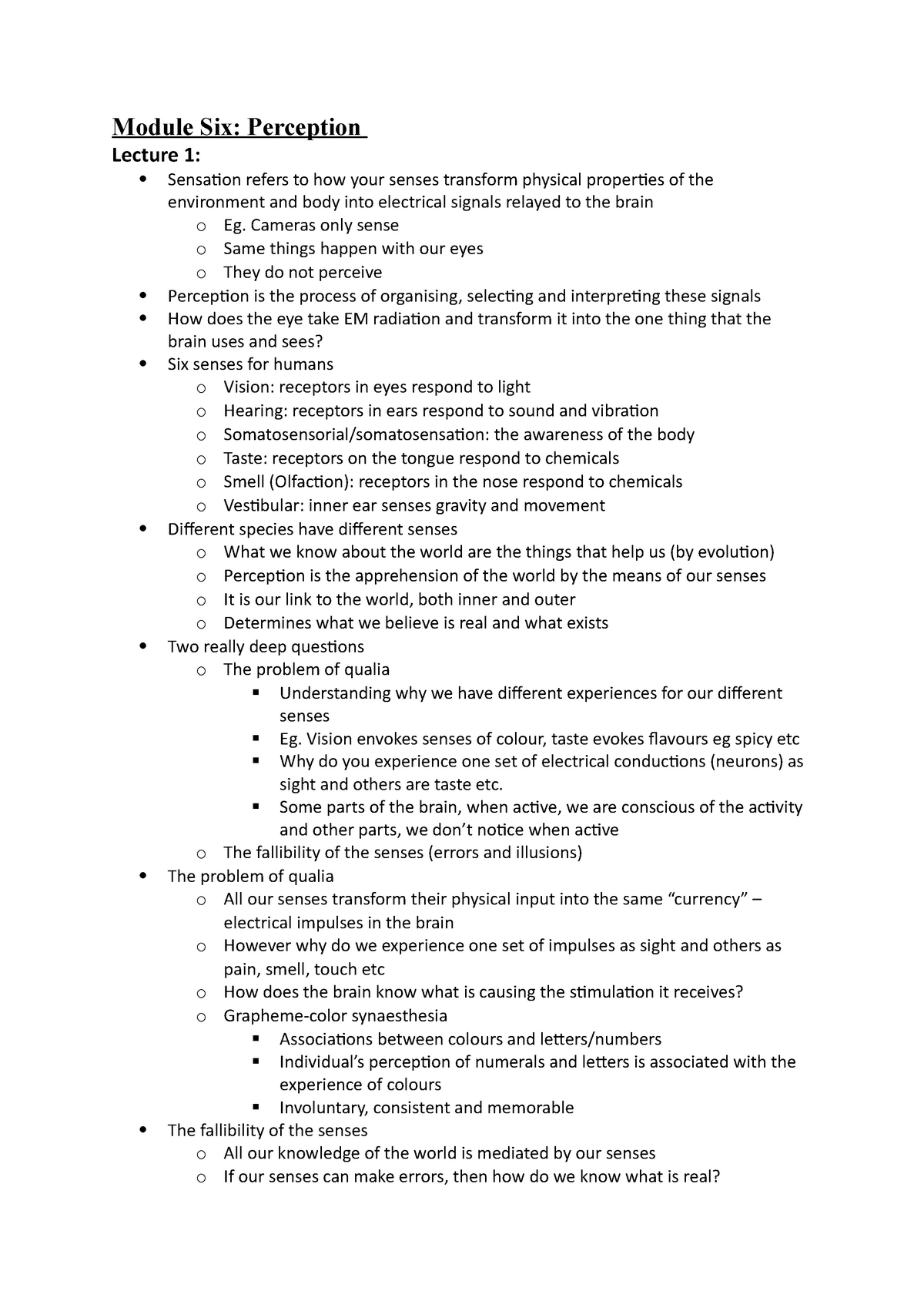 Module-Six-perception Notes Full - Module Six: Perception Lecture 1 ...