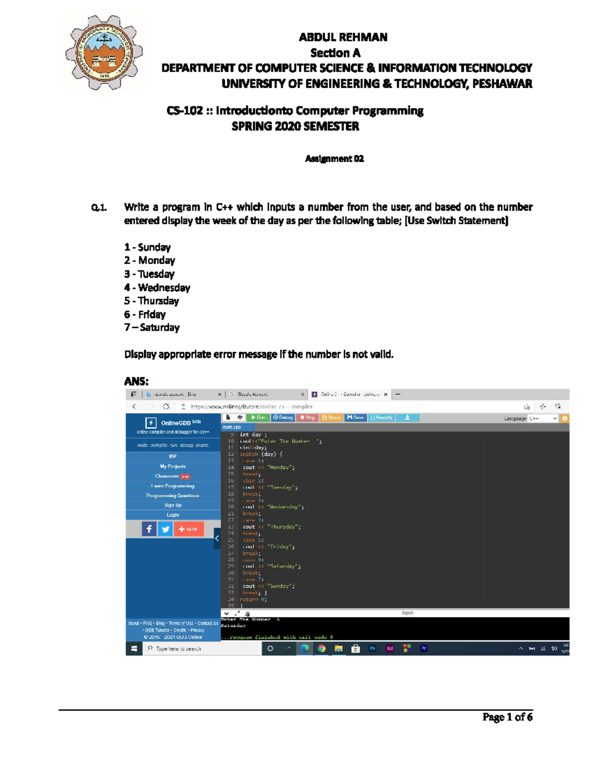 computer programming assignment