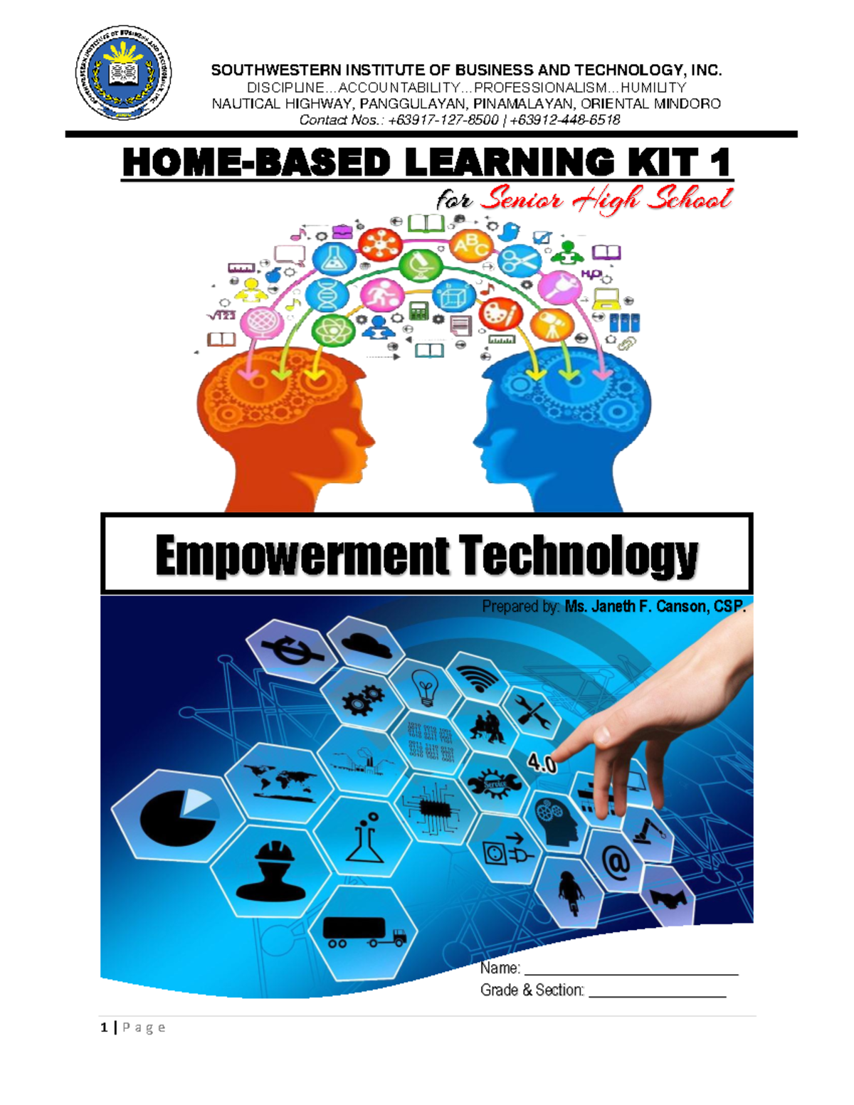 Empowerment Technology Learning Kit 1 - SOUTHWESTERN INSTITUTE OF ...