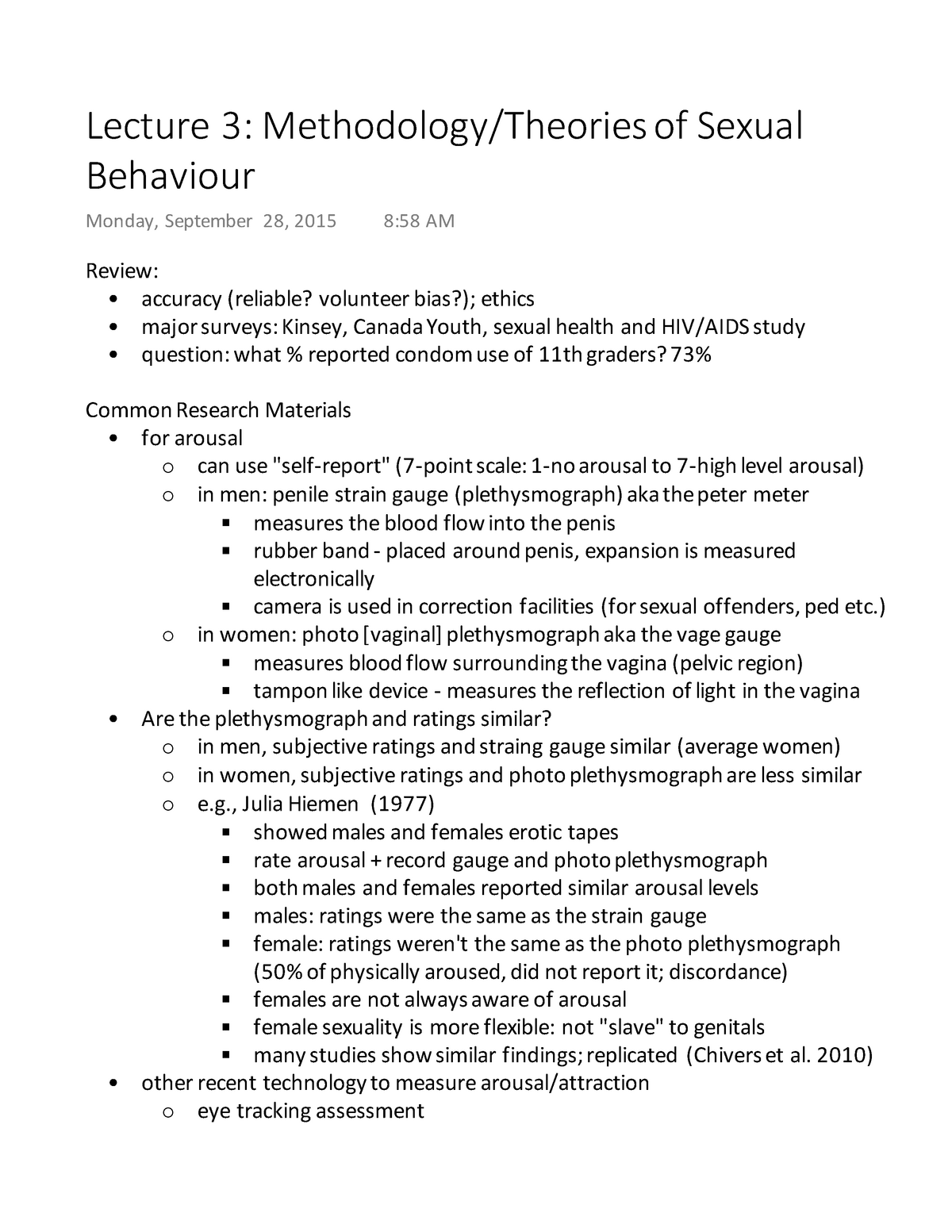 Lecture 3 Methodology Theories Of Sexual Behaviour Review Accuracy Reliable Volunteer 5338