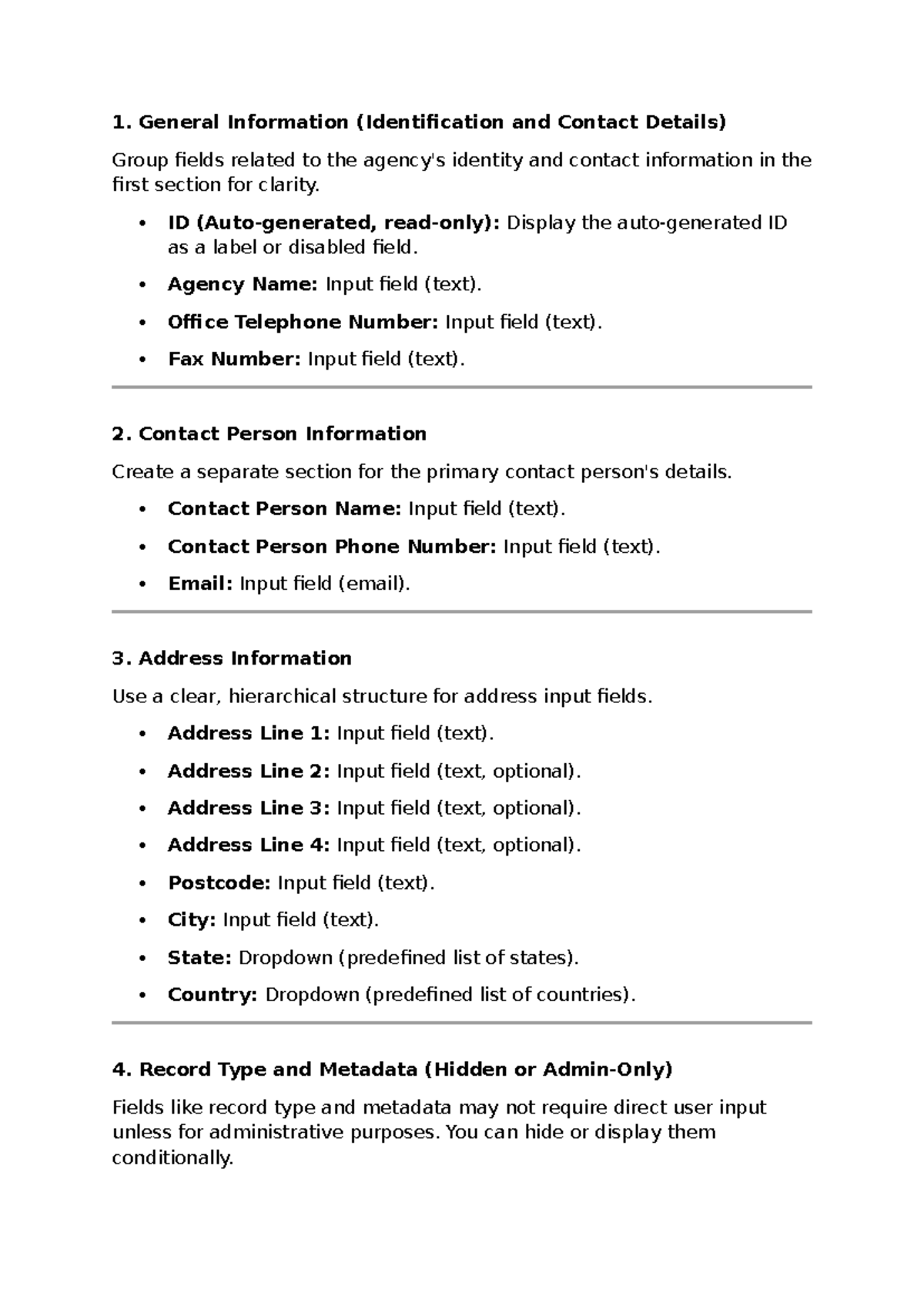 Example Structure - database management system - 1. General Information ...