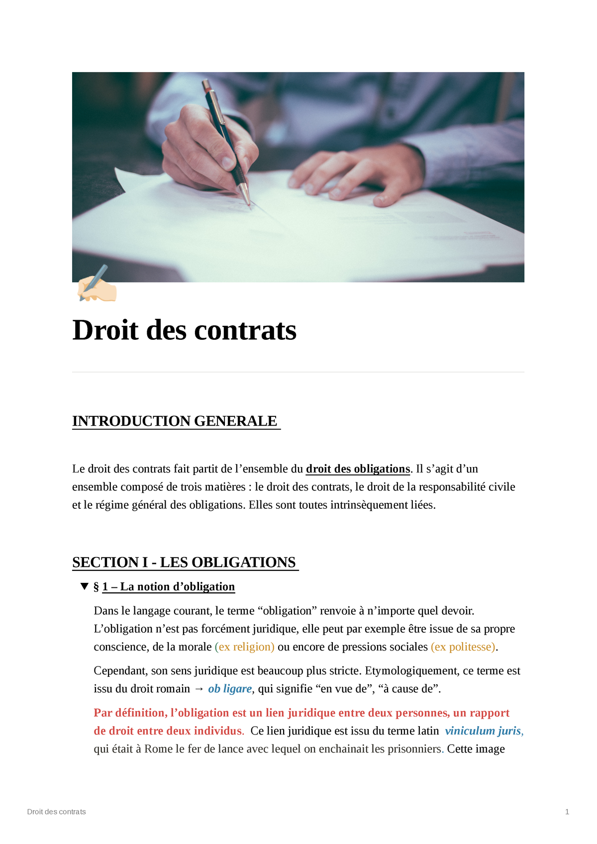 Début CM Droit Des Contrats - Droit Des Contrats INTRODUCTION GENERALE ...