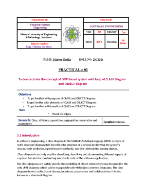 SE Lab 03 - solved lab of computer system engineering - Department of ...