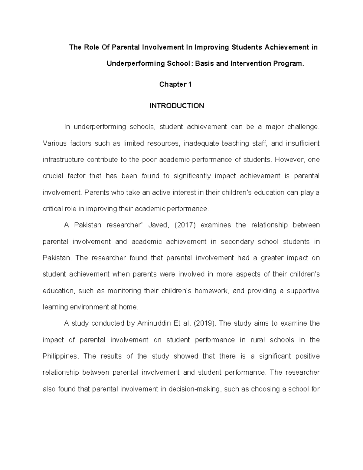 The Role Of Parental Involvement In Improving Students Achievement In ...