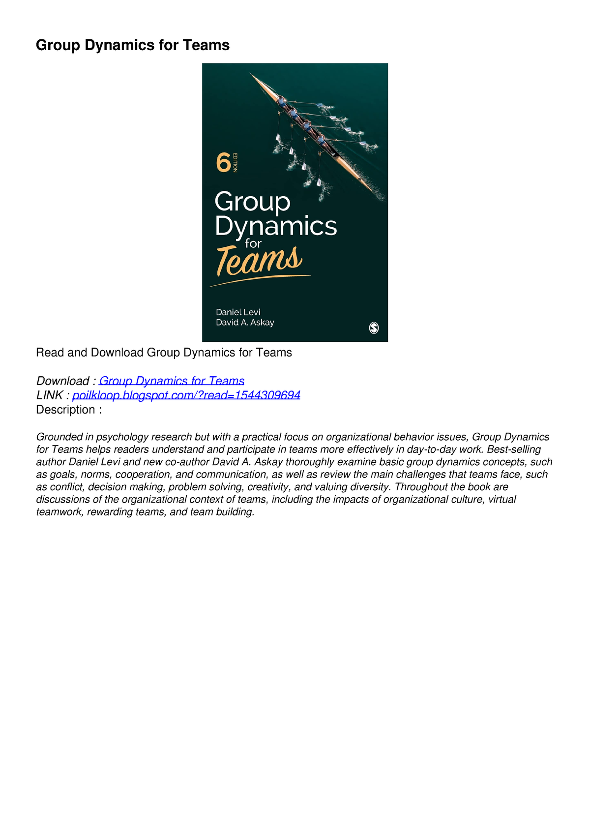 group dynamics case study pdf