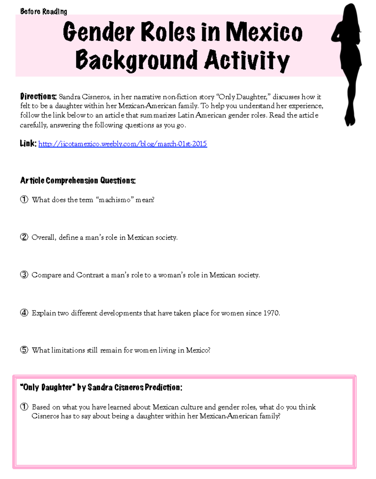 AnnotatedOnly Daughter Unit3 Gender Roles in Mexico Background